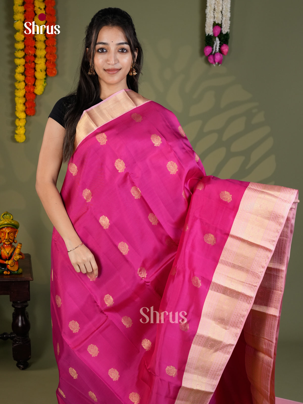 EAS28082 - Kanchipuram-halfpure - Saree