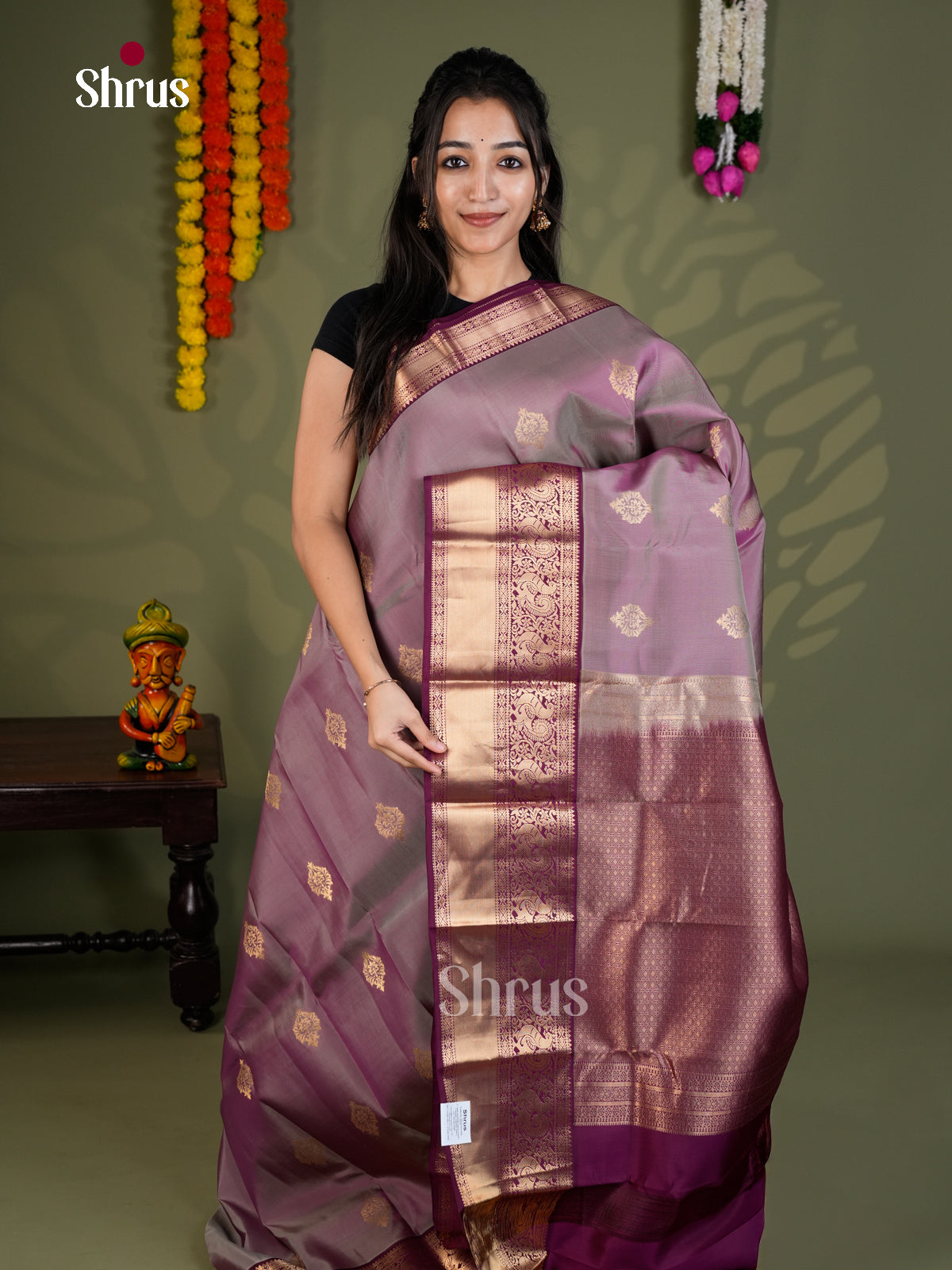 EAS28099 - Kanchipuram-halfpure - Saree