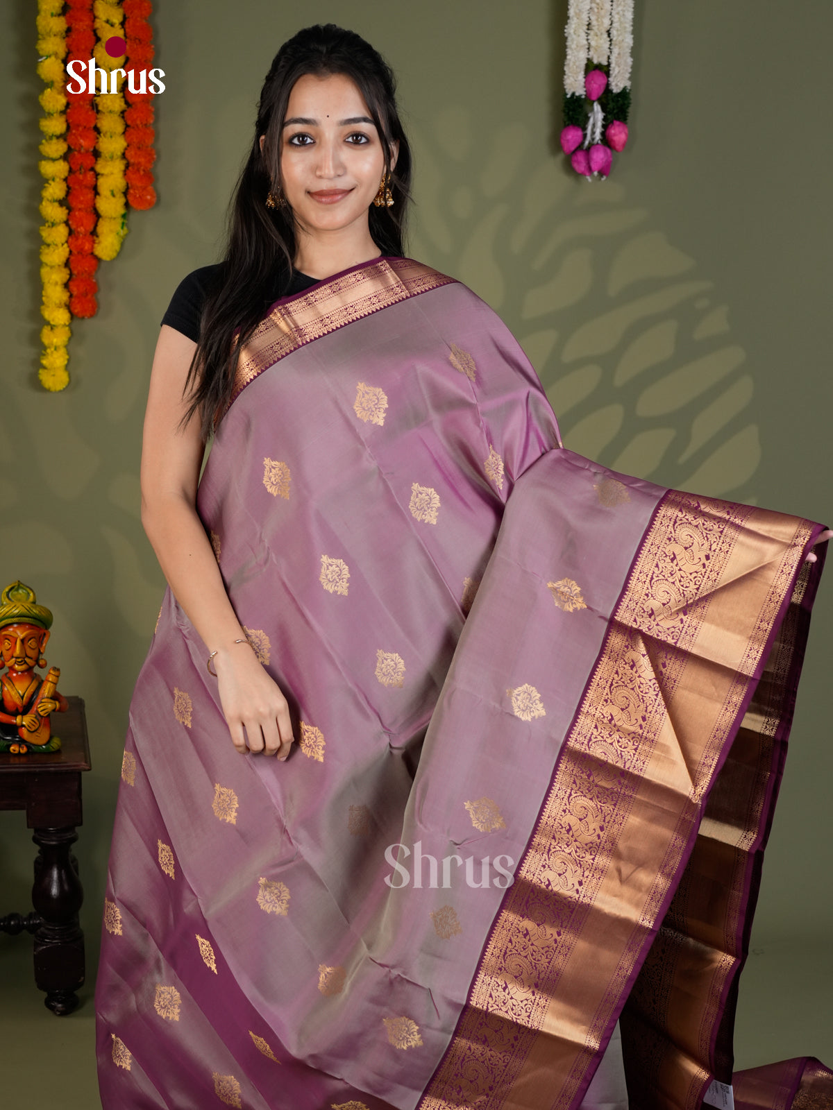 EAS28099 - Kanchipuram-halfpure - Saree