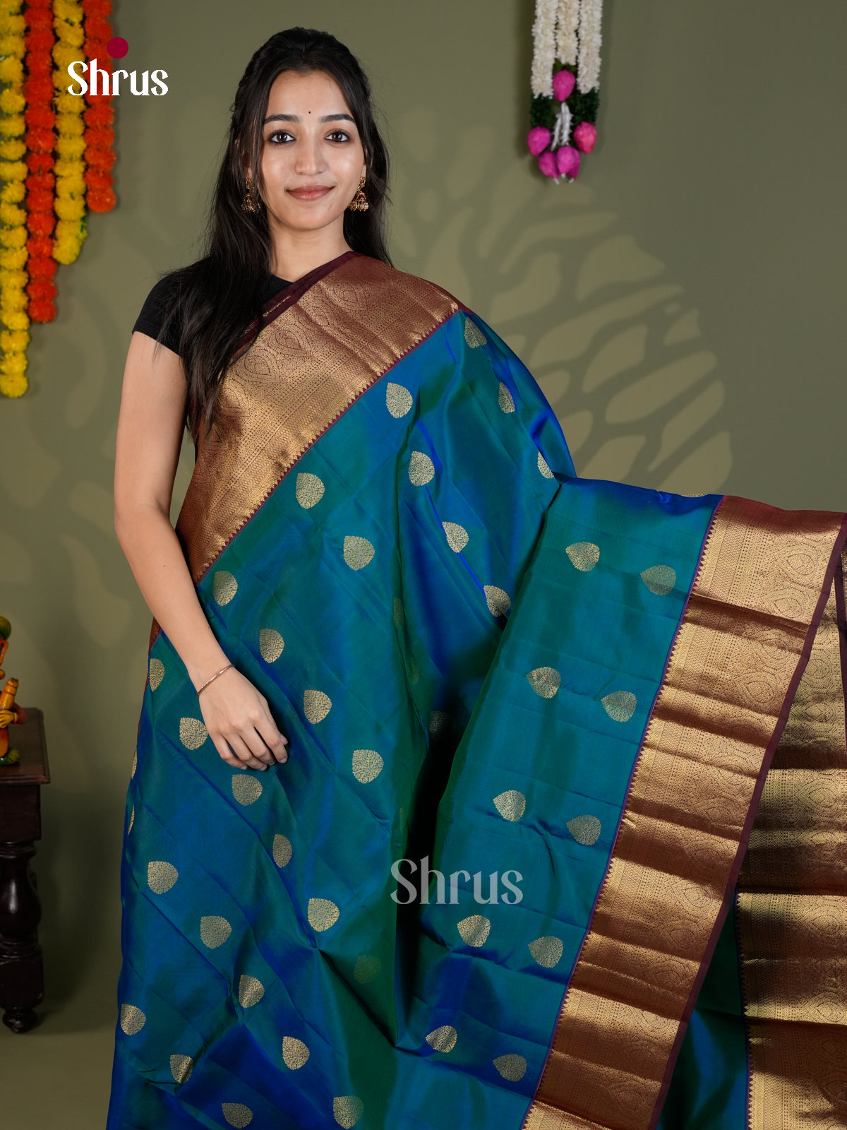 EAS28104 - Kanchipuram-halfpure - Saree - Shop on Shrus.com