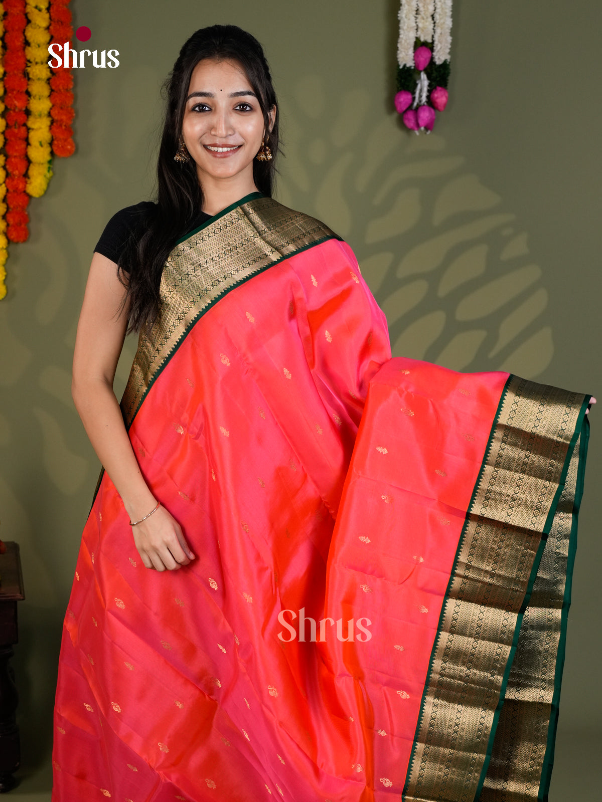 EAS28115 - Kanchipuram-halfpure - Saree - Shop on Shrus.com