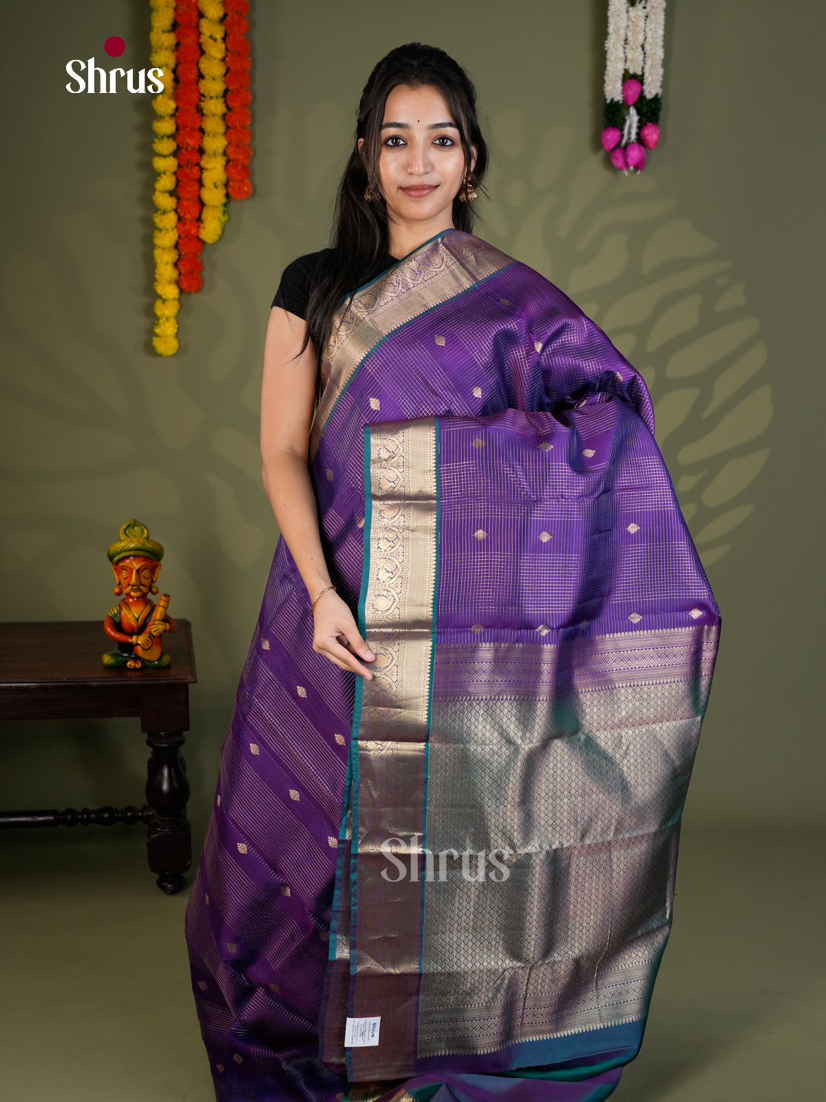 EAS28129 - Kanchipuram-halfpure - Saree - Shop on Shrus.com