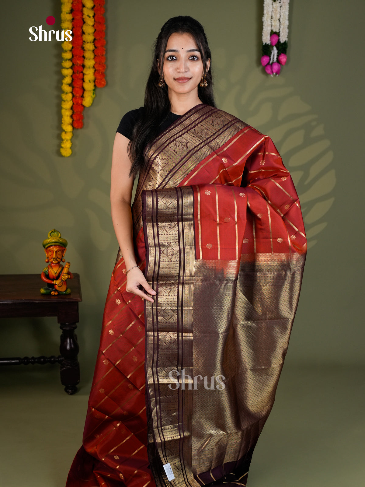 EAS28130 - Kanchipuram-halfpure - Saree - Shop on Shrus.com
