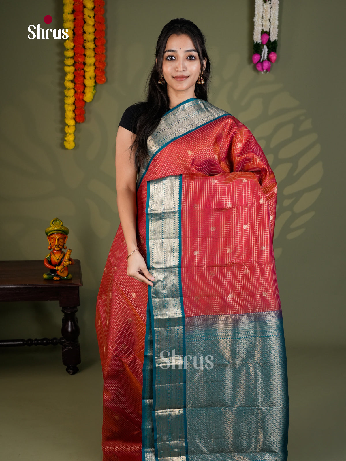 EAS28136 - Kanchipuram-halfpure - Saree - Shop on Shrus.com