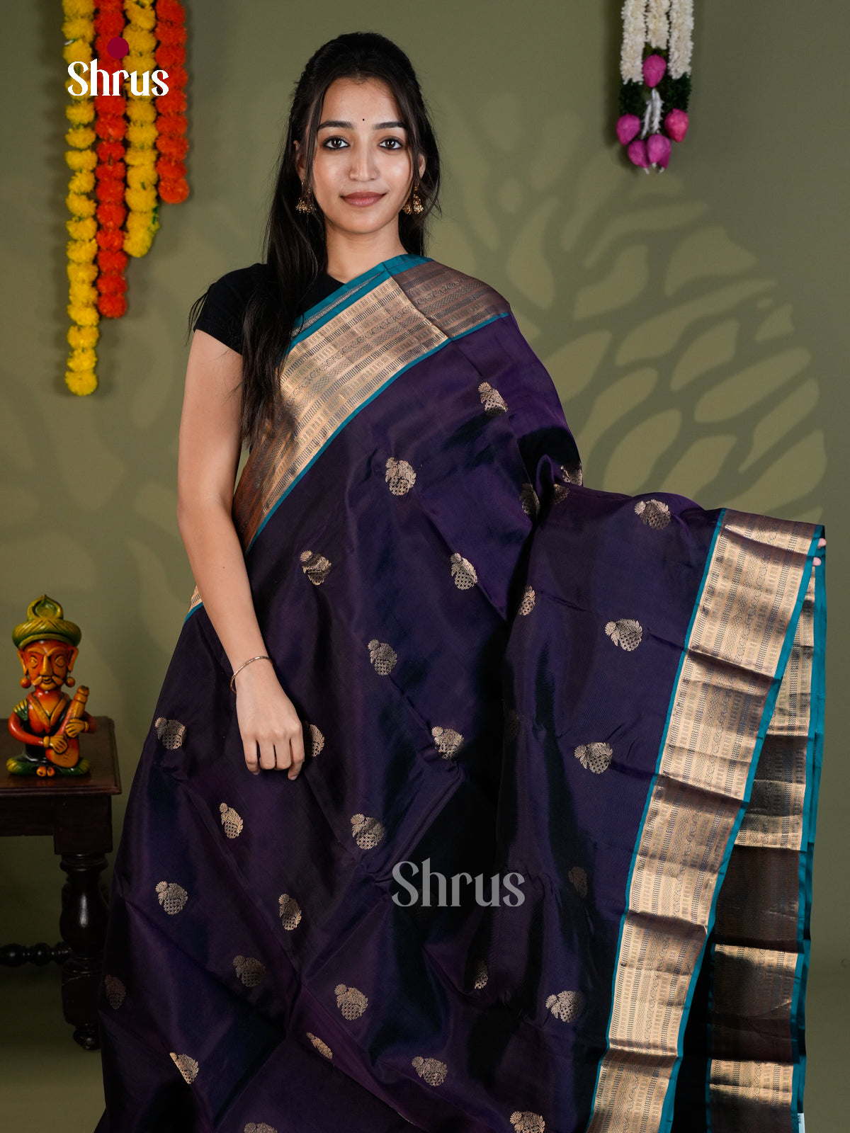EAS28148 - Kanchipuram-halfpure - Saree - Shop on Shrus.com