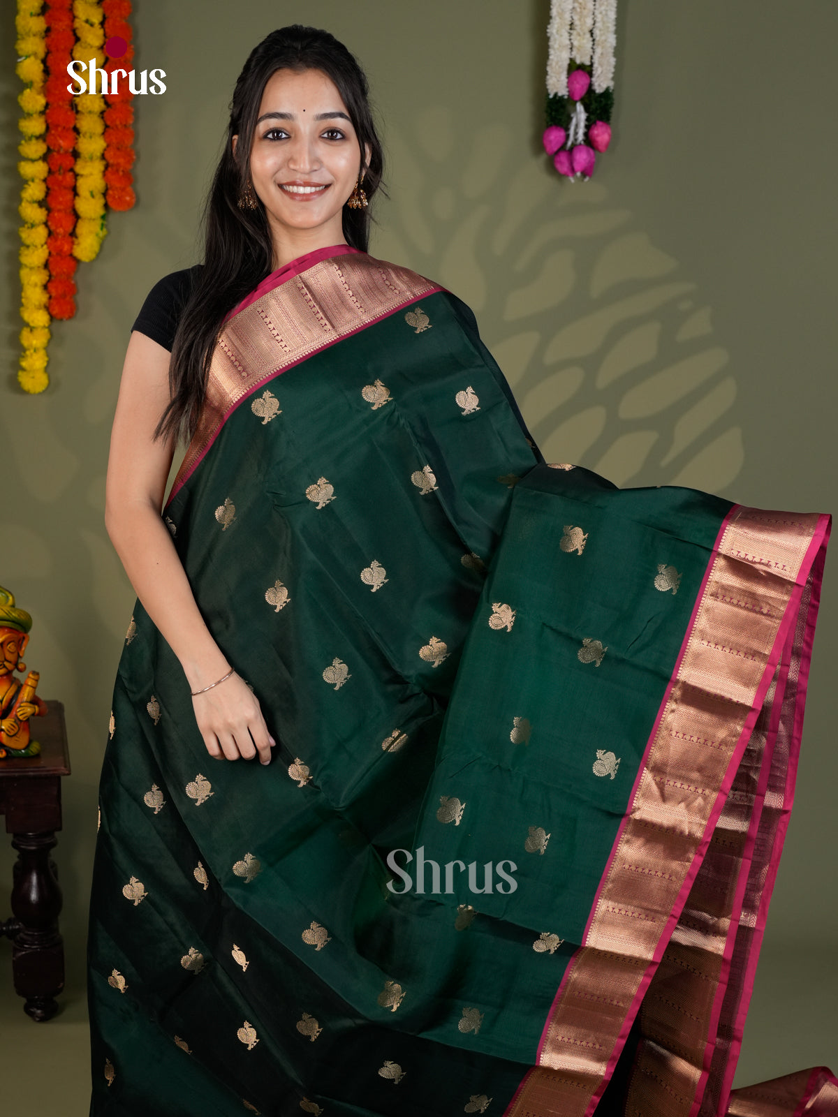 EAS28149 - Kanchipuram-halfpure - Saree - Shop on Shrus.com