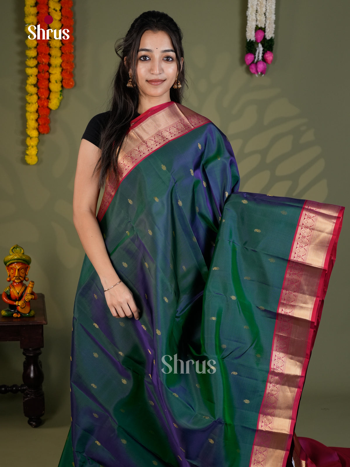 EAS28167 - Kanchipuram-halfpure - Saree - Shop on Shrus.com