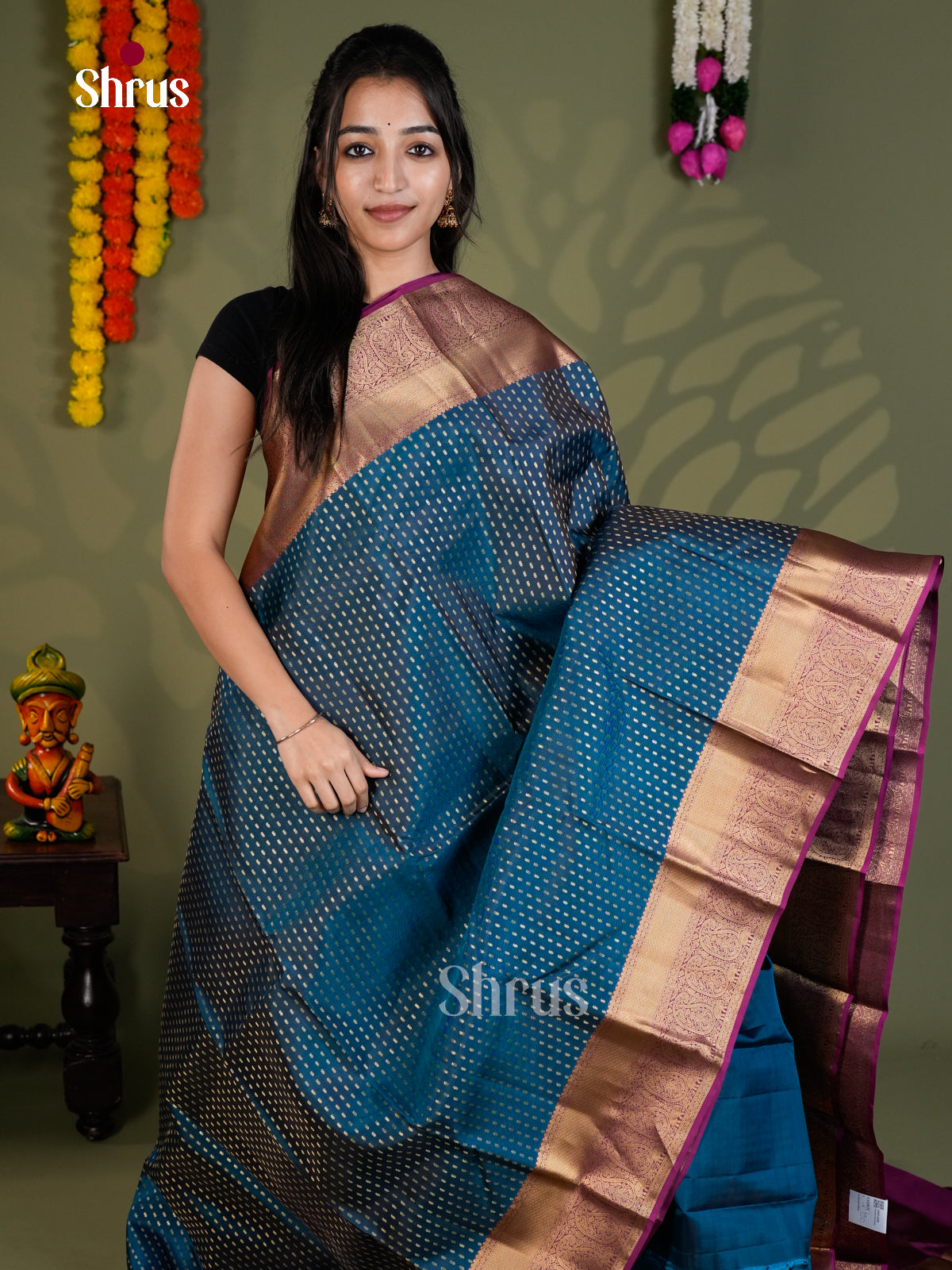 EAS28172 - Kanchipuram-halfpure - Saree - Shop on Shrus.com
