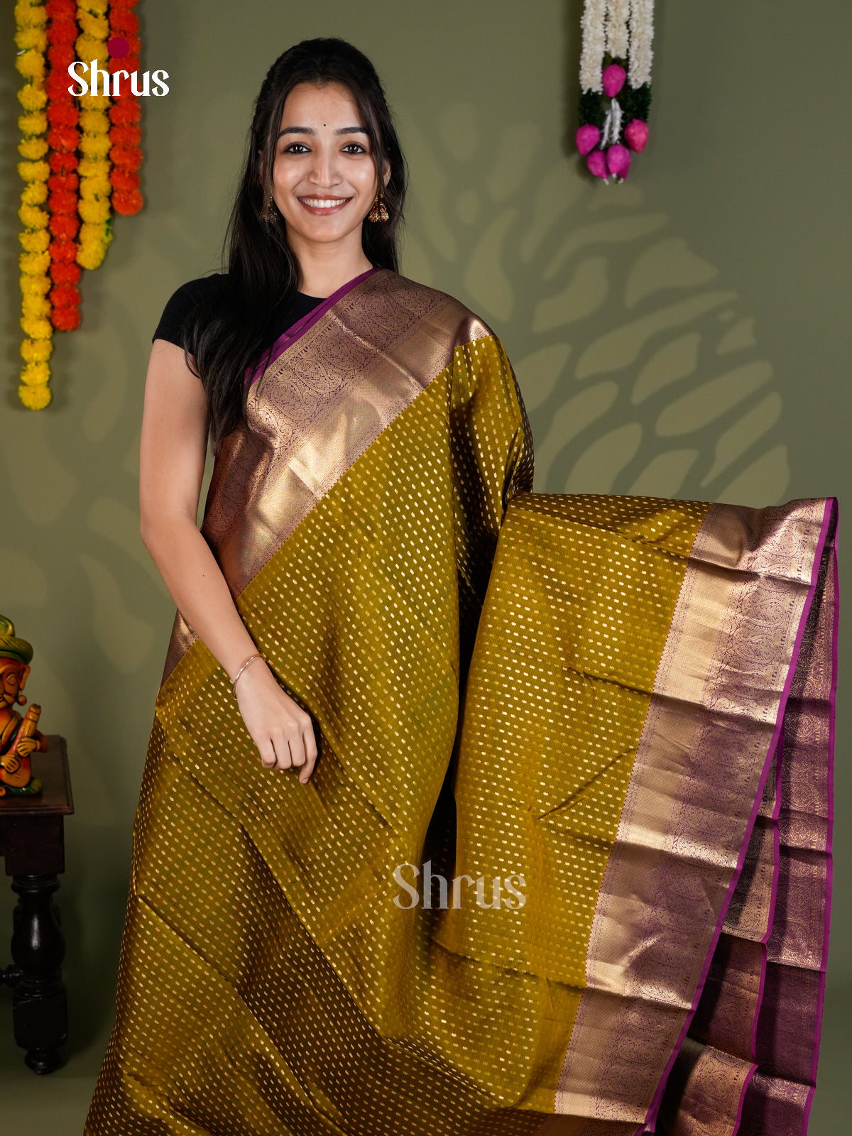 EAS28176 - Kanchipuram-halfpure - Saree - Shop on Shrus.com