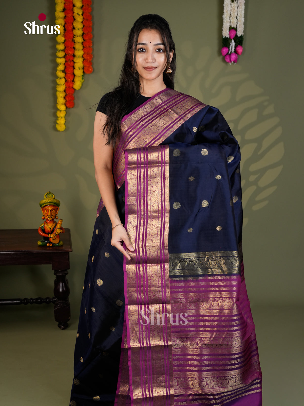 EAS28178 - Kanchipuram-halfpure - Saree