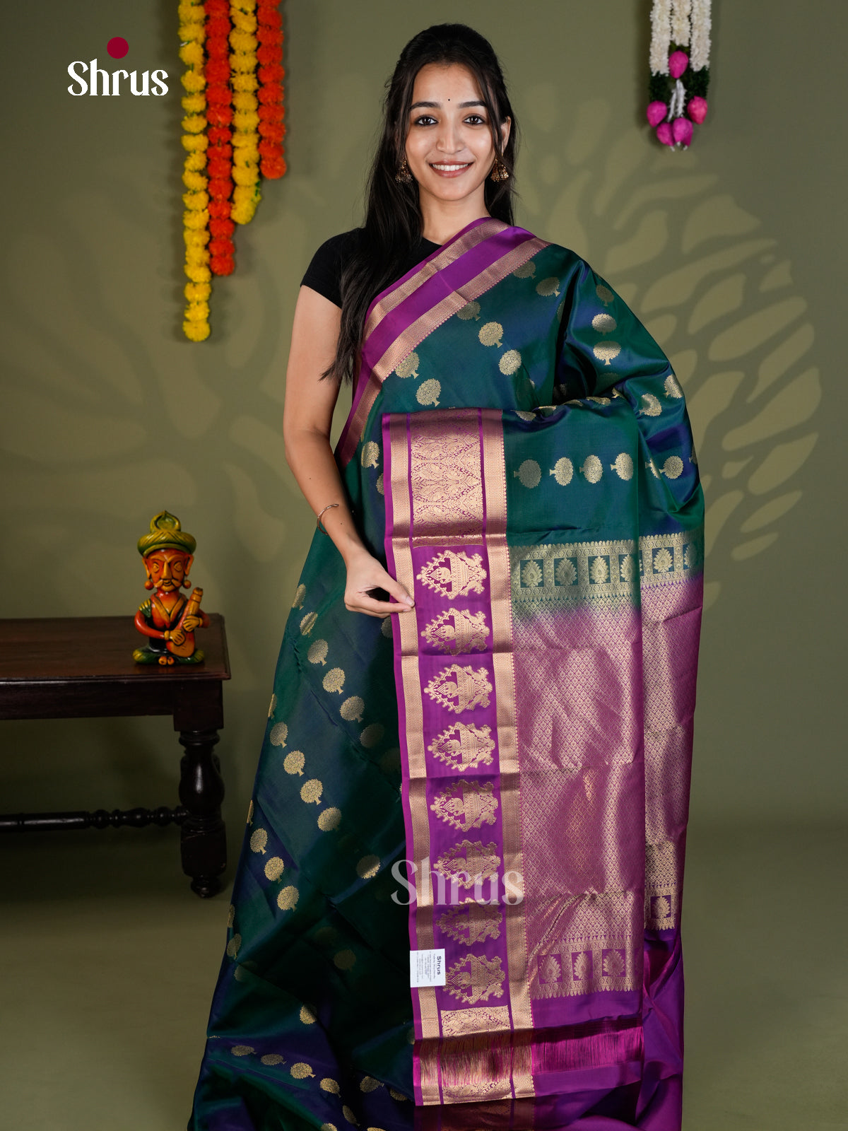 EAS28182 - Kanchipuram-halfpure - Saree - Shop on Shrus.com