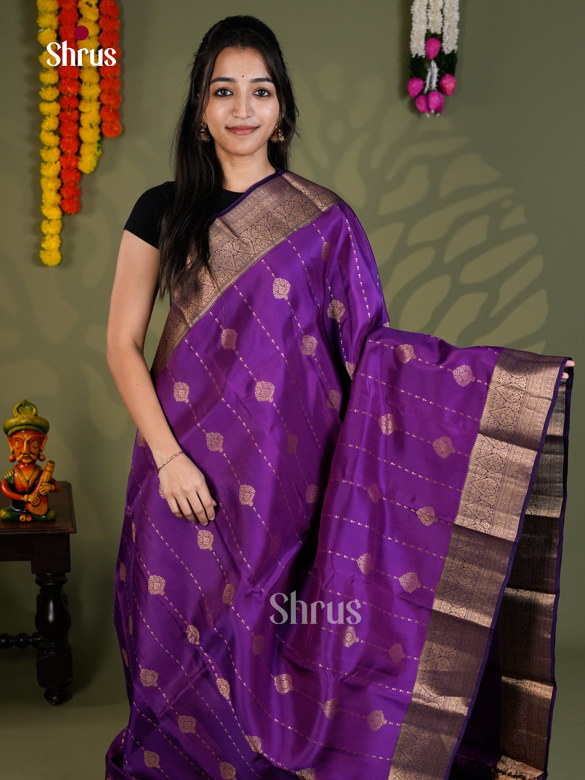 EAS28184 - Kanchipuram-halfpure - Saree - Shop on Shrus.com