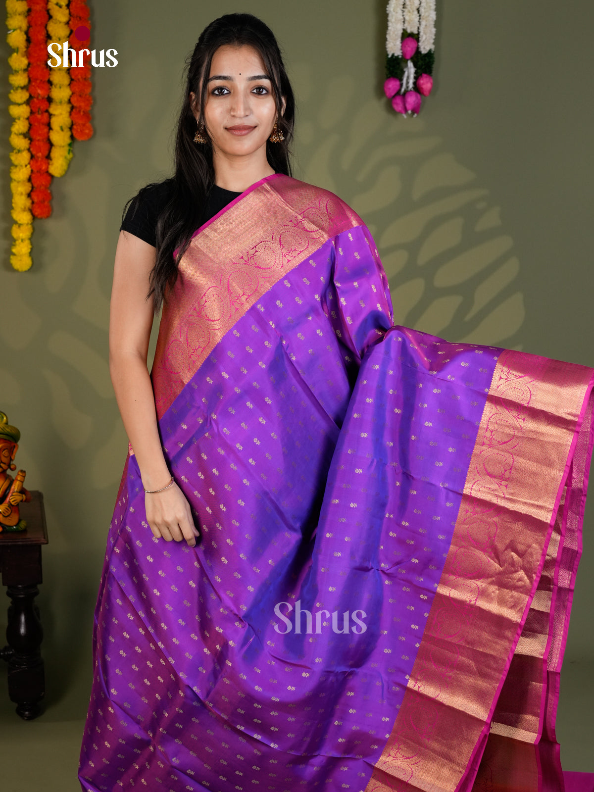EAS28187 - Kanchipuram-halfpure - Saree - Shop on Shrus.com