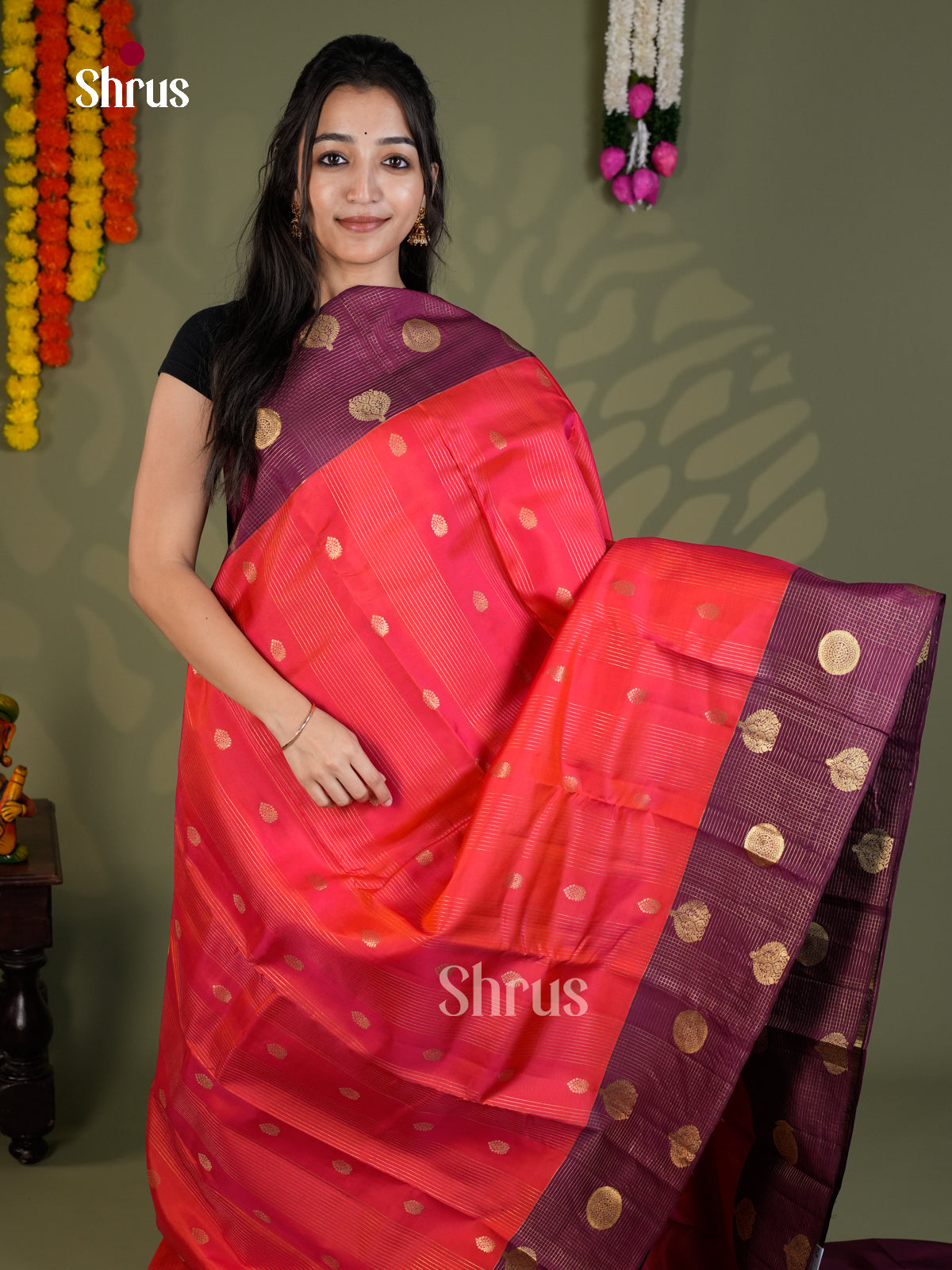 EAS28192 - Kanchipuram-halfpure - Saree - Shop on Shrus.com