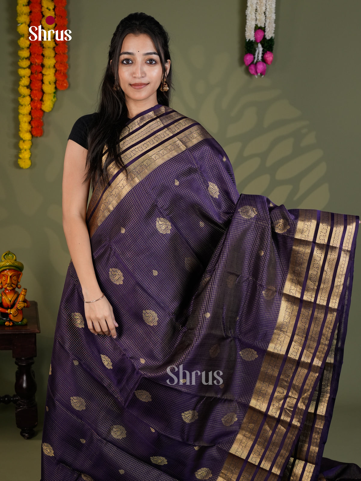 EAS28196 - Kanchipuram-halfpure - Saree - Shop on Shrus.com