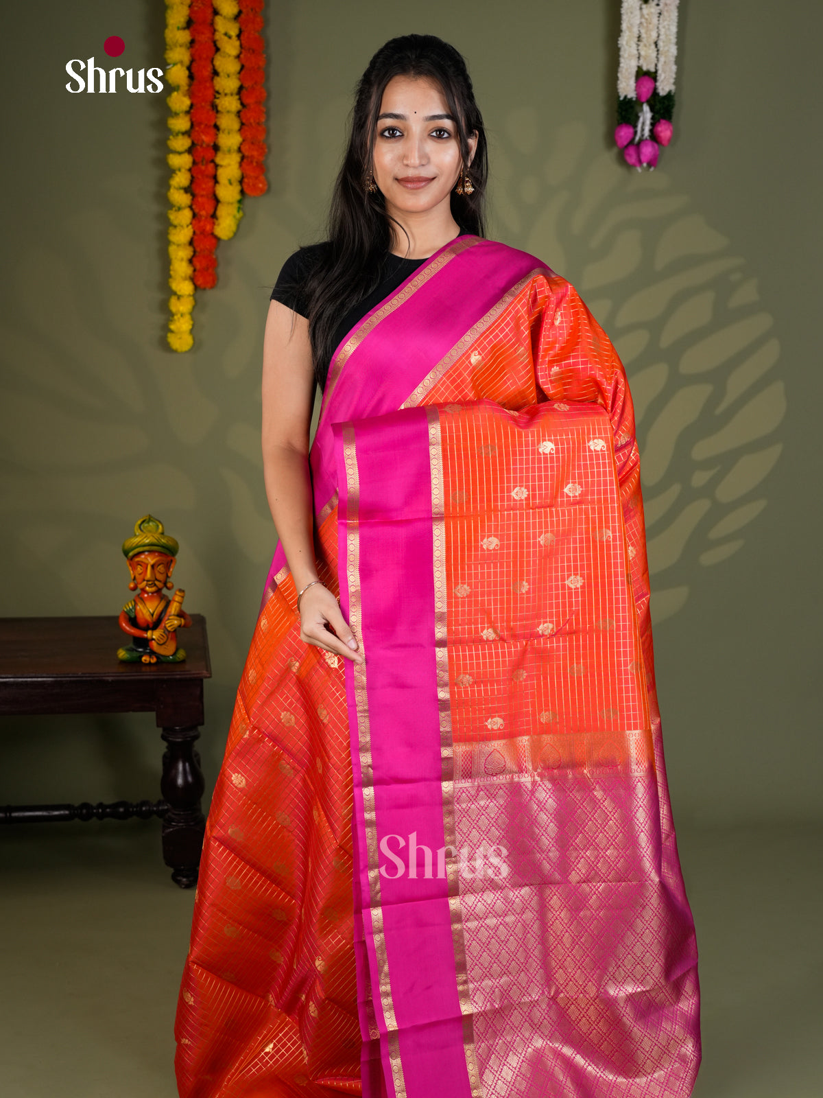EAS28197 - Kanchipuram-halfpure - Saree