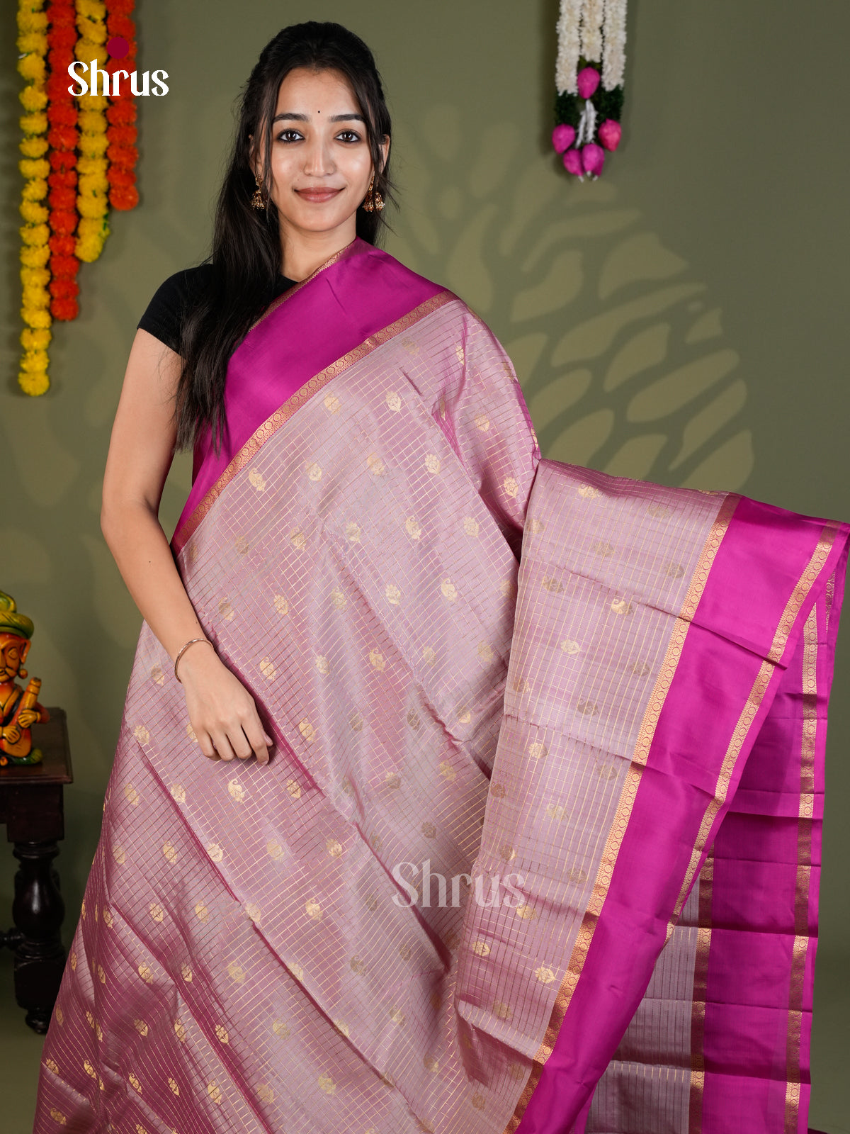 EAS28198 - Kanchipuram-halfpure - Saree