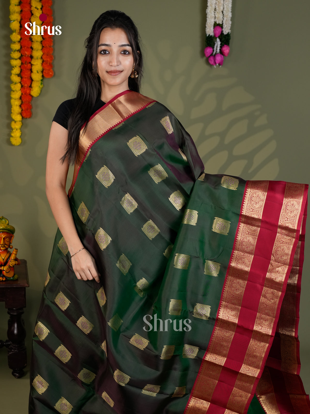 EAS28204 - Kanchipuram-halfpure - Saree - Shop on Shrus.com