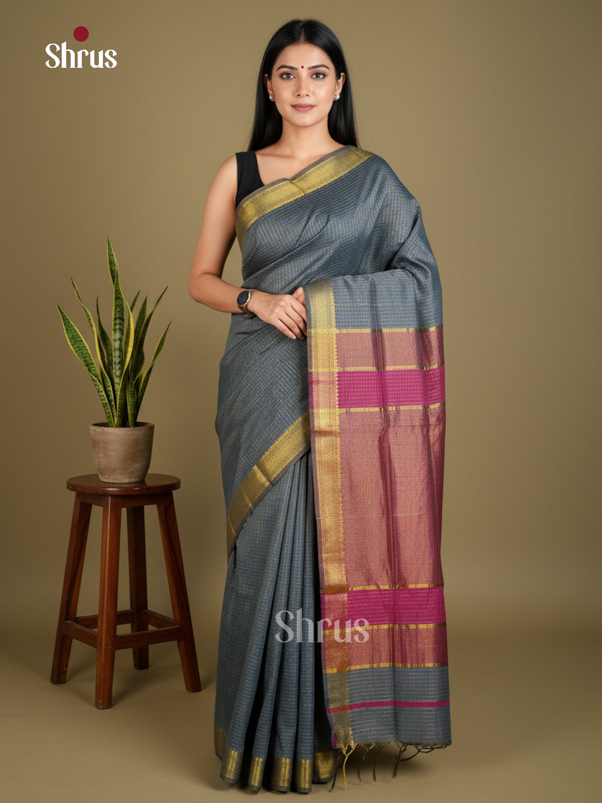 EAS29090 - Semi Maheshwari - Saree - Shop on Shrus.com