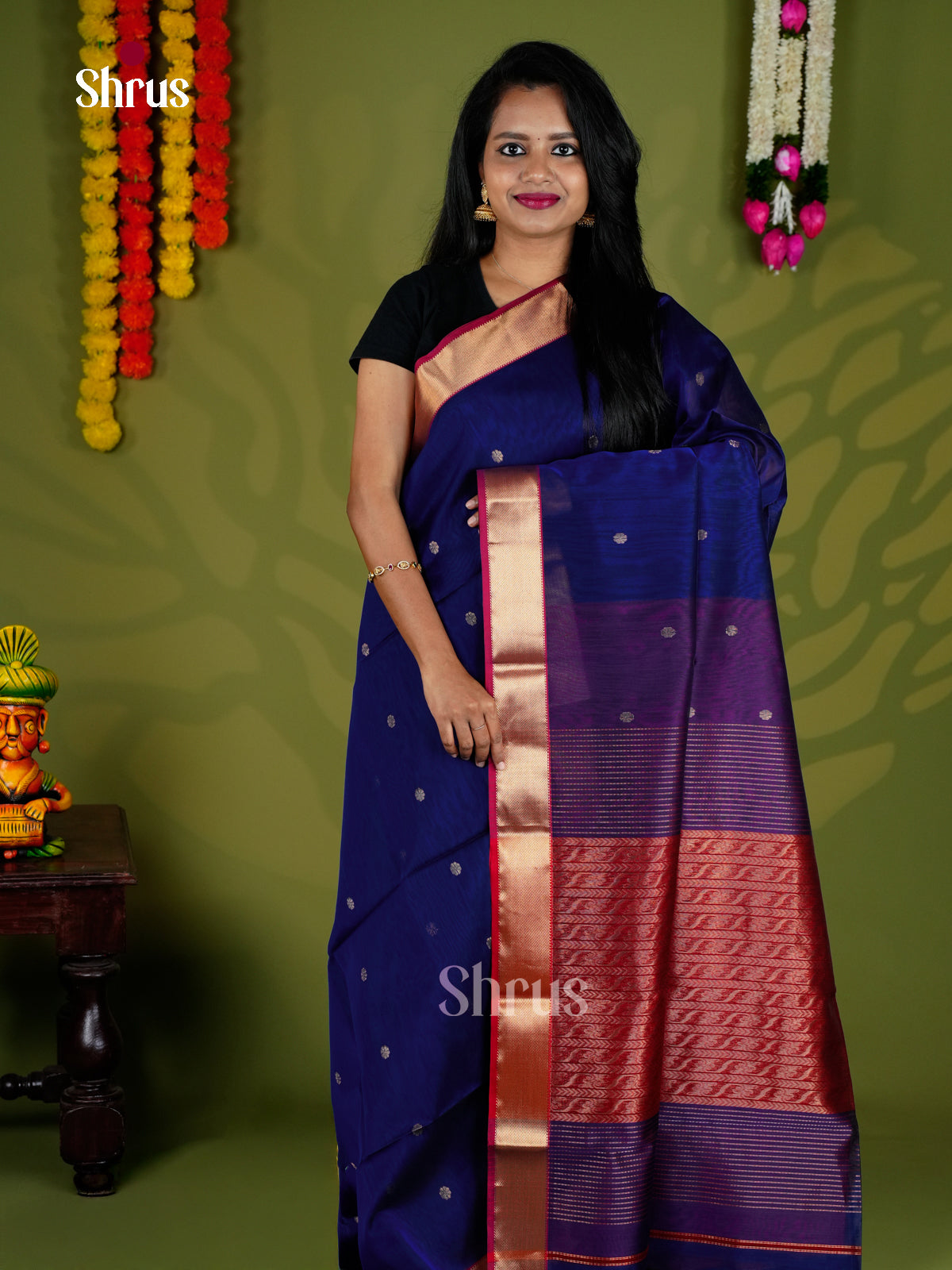 EAS30013 - Maheshwari silkcotton - Saree - Shop on Shrus.com