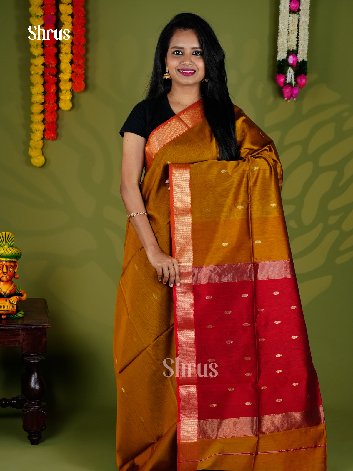EAS30020 - Maheshwari silkcotton - Saree - Shop on Shrus.com