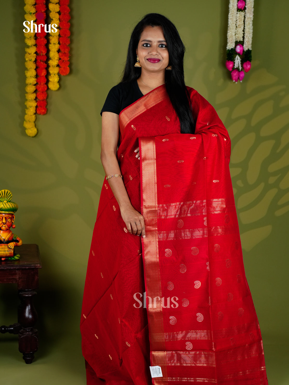 EAS30031 - Maheshwari silkcotton - Saree - Shop on Shrus.com