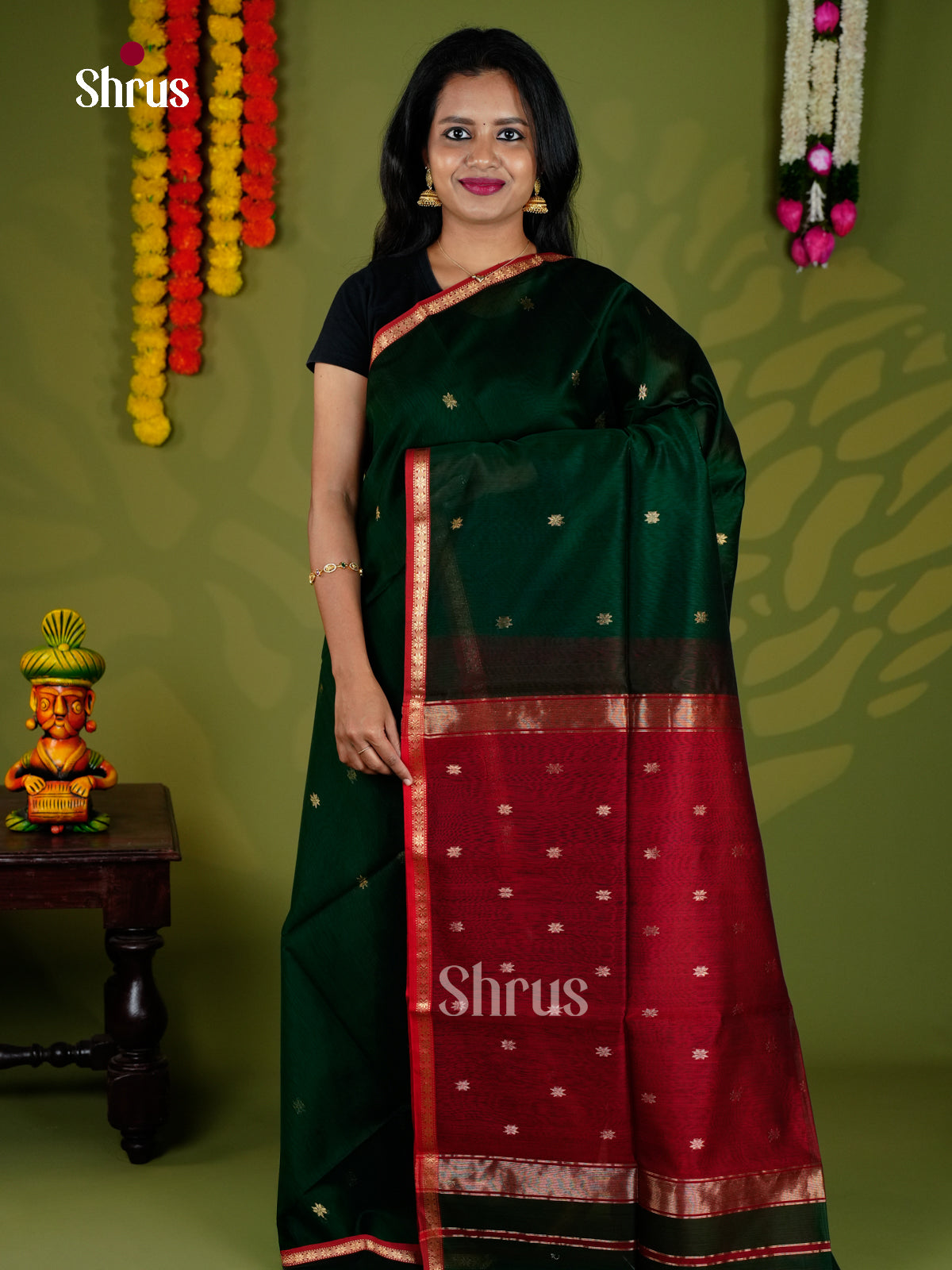 EAS30038 - Maheshwari silkcotton - Saree - Shop on Shrus.com