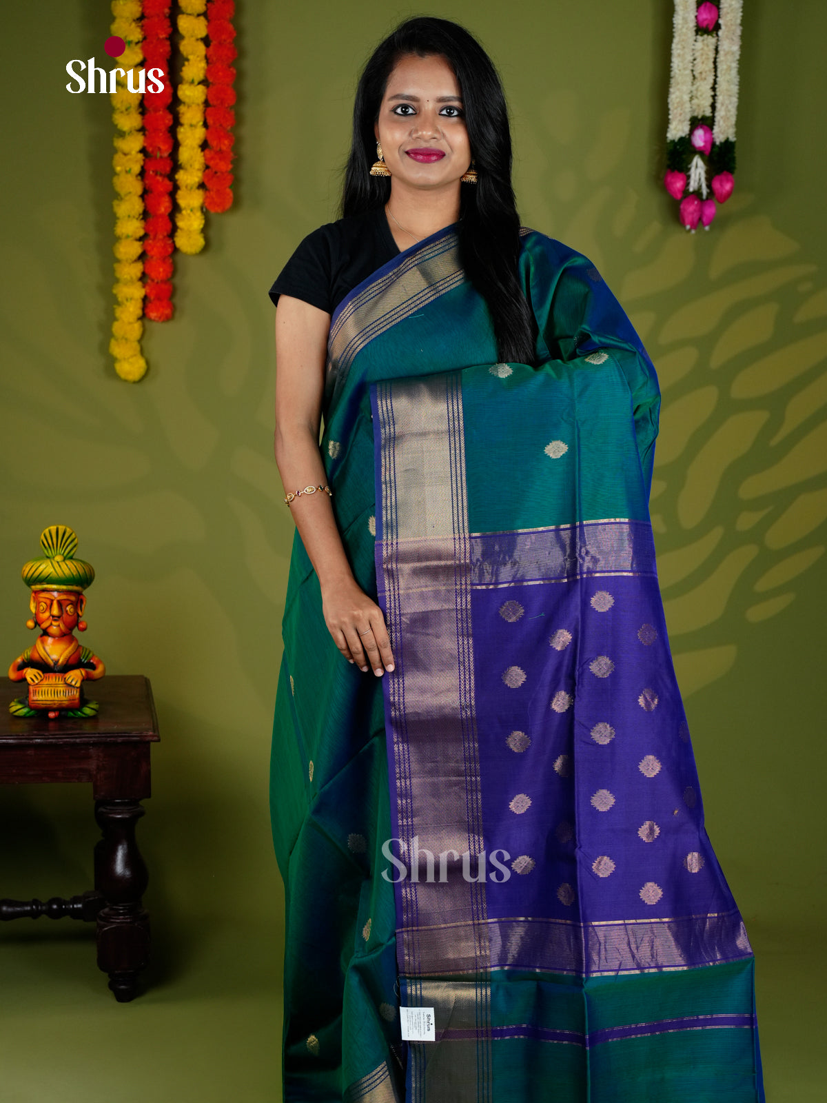 EAS30046 - Maheshwari silkcotton - Saree - Shop on Shrus.com