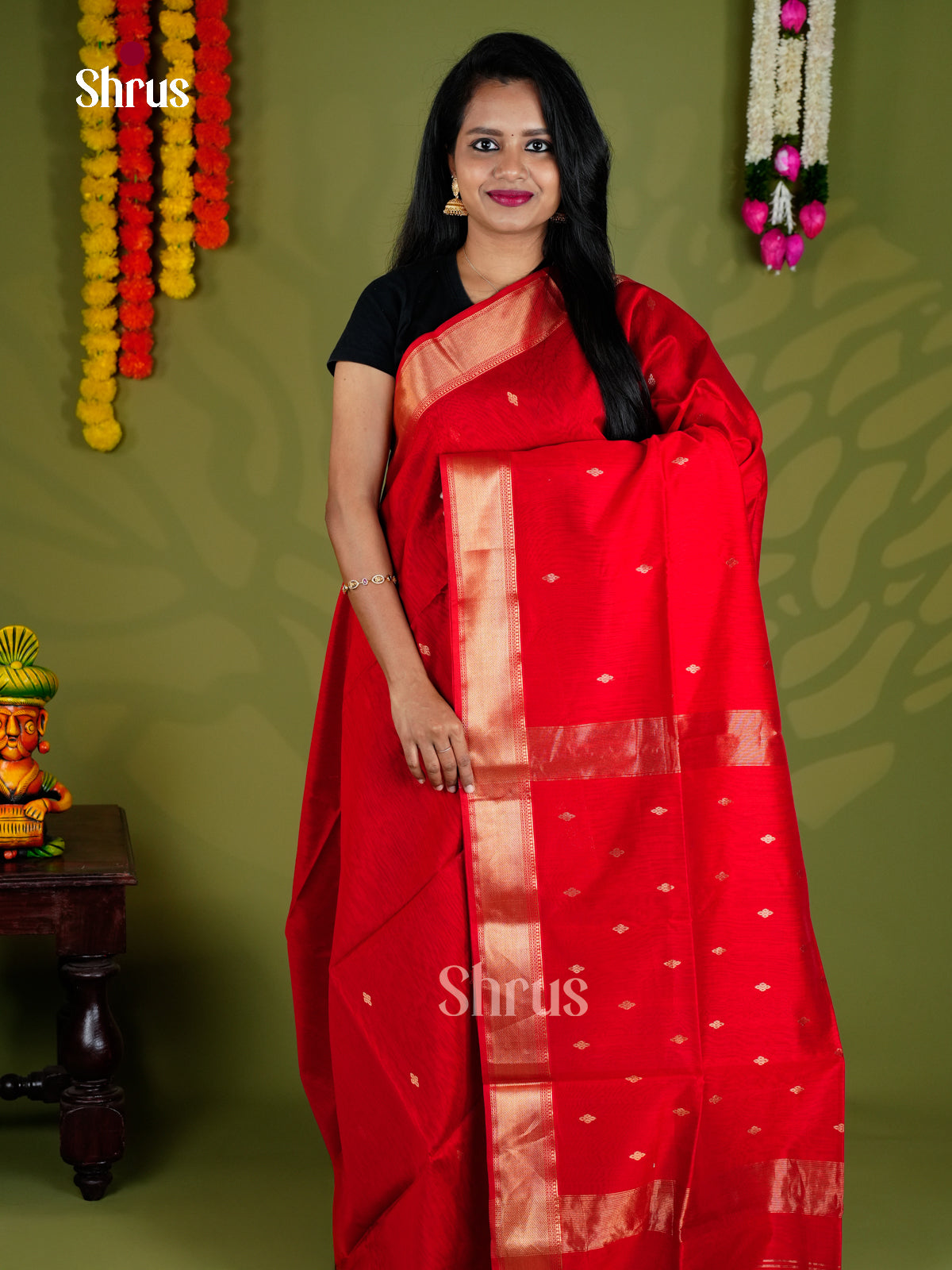 EAS30050 - Maheshwari silkcotton - Saree - Shop on Shrus.com