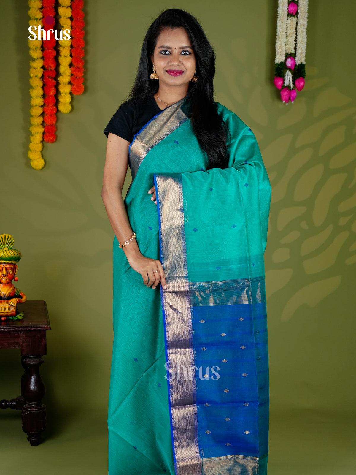 EAS30053 - Maheshwari silkcotton - Saree - Shop on Shrus.com