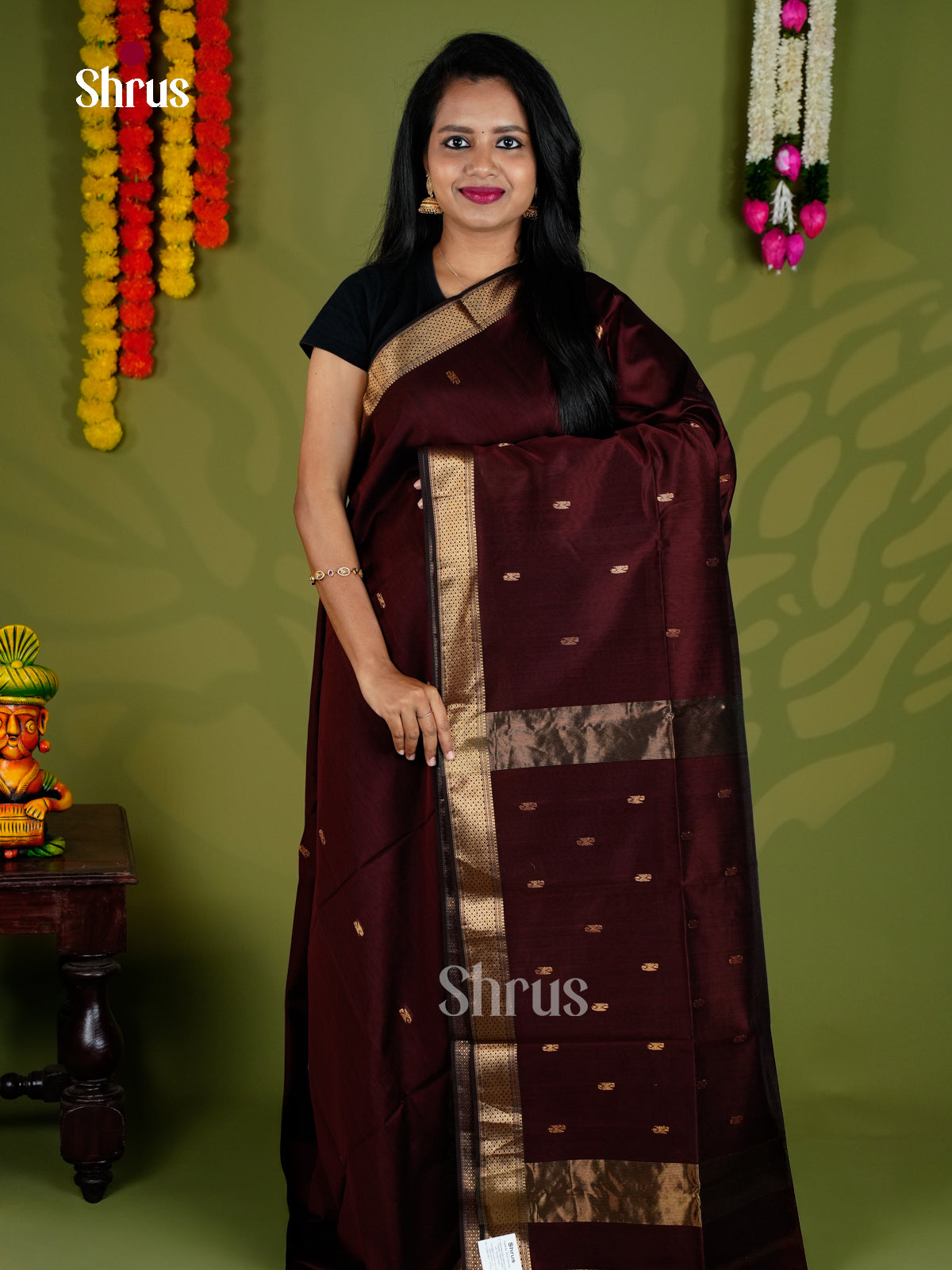 EAS30059 - Maheshwari silkcotton - Saree - Shop on Shrus.com