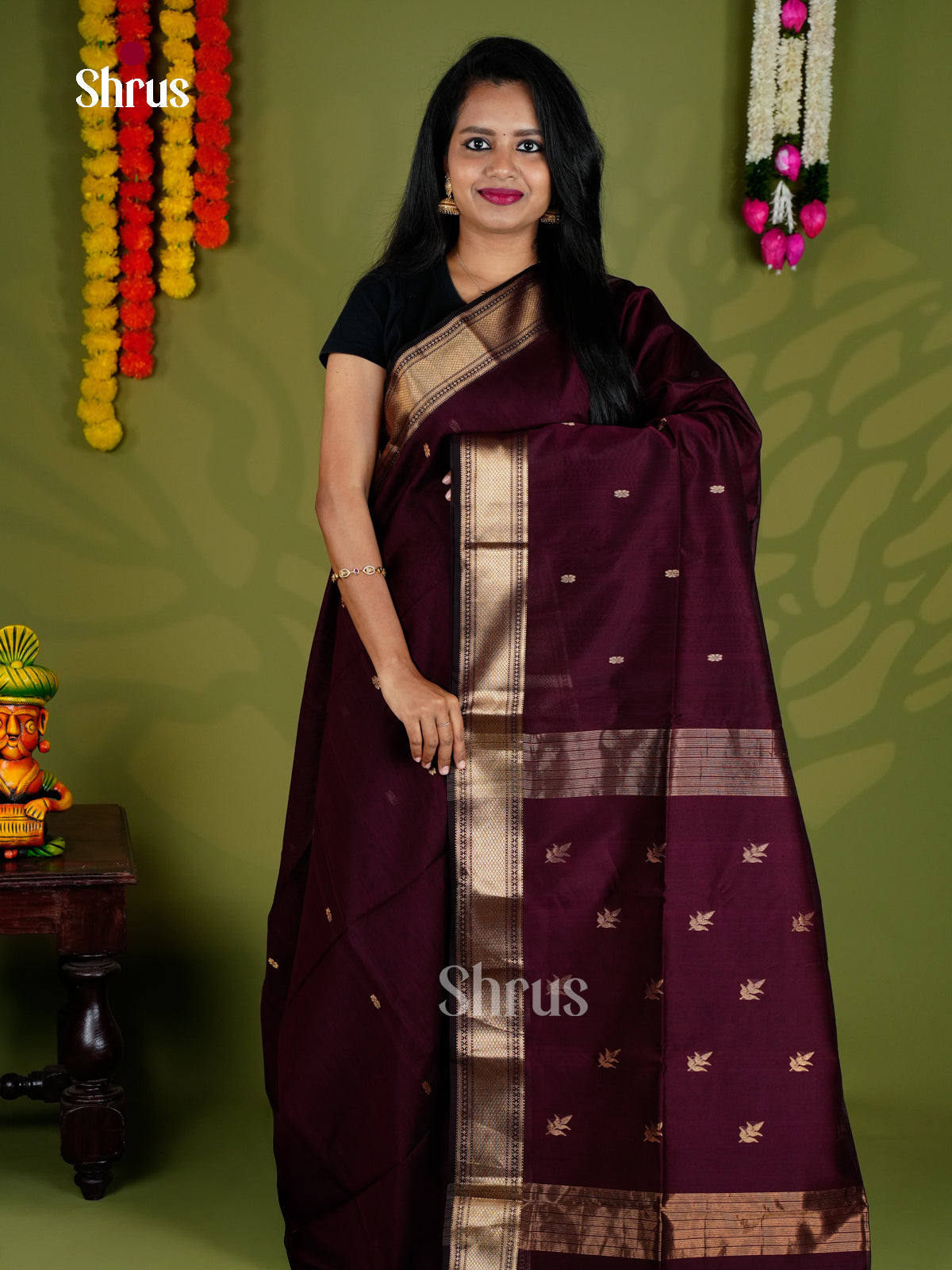 EAS30061 - Maheshwari silkcotton - Saree - Shop on Shrus.com