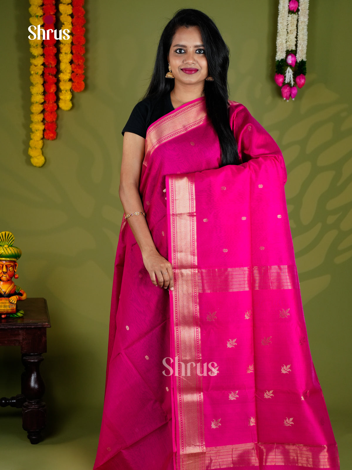 EAS30065 - Maheshwari silkcotton - Saree - Shop on Shrus.com