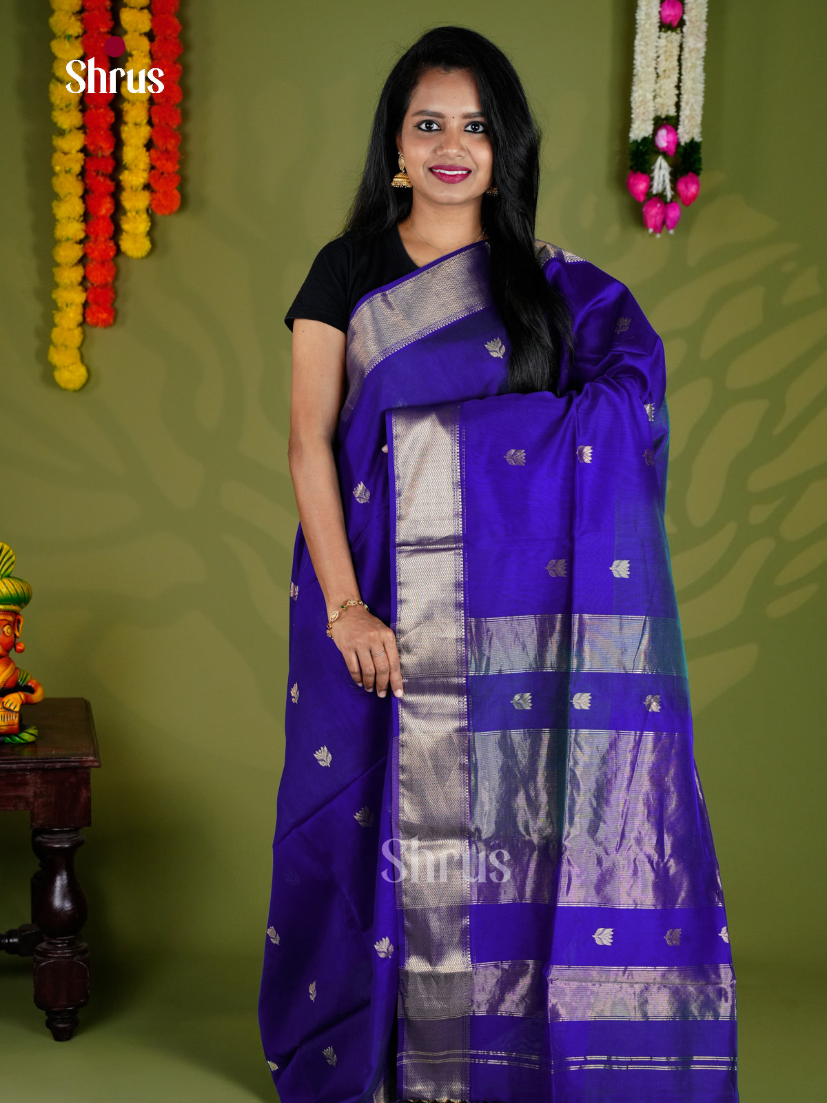 EAS30068 - Maheshwari silkcotton - Saree - Shop on Shrus.com