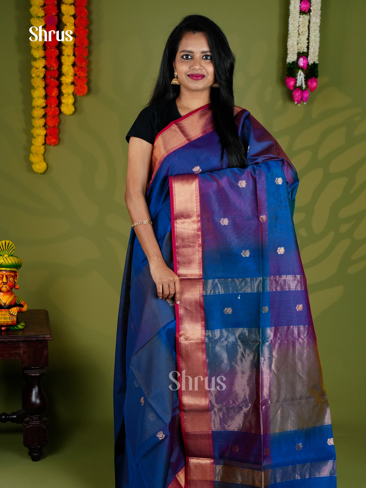 EAS30070 - Maheshwari silkcotton - Saree - Shop on Shrus.com