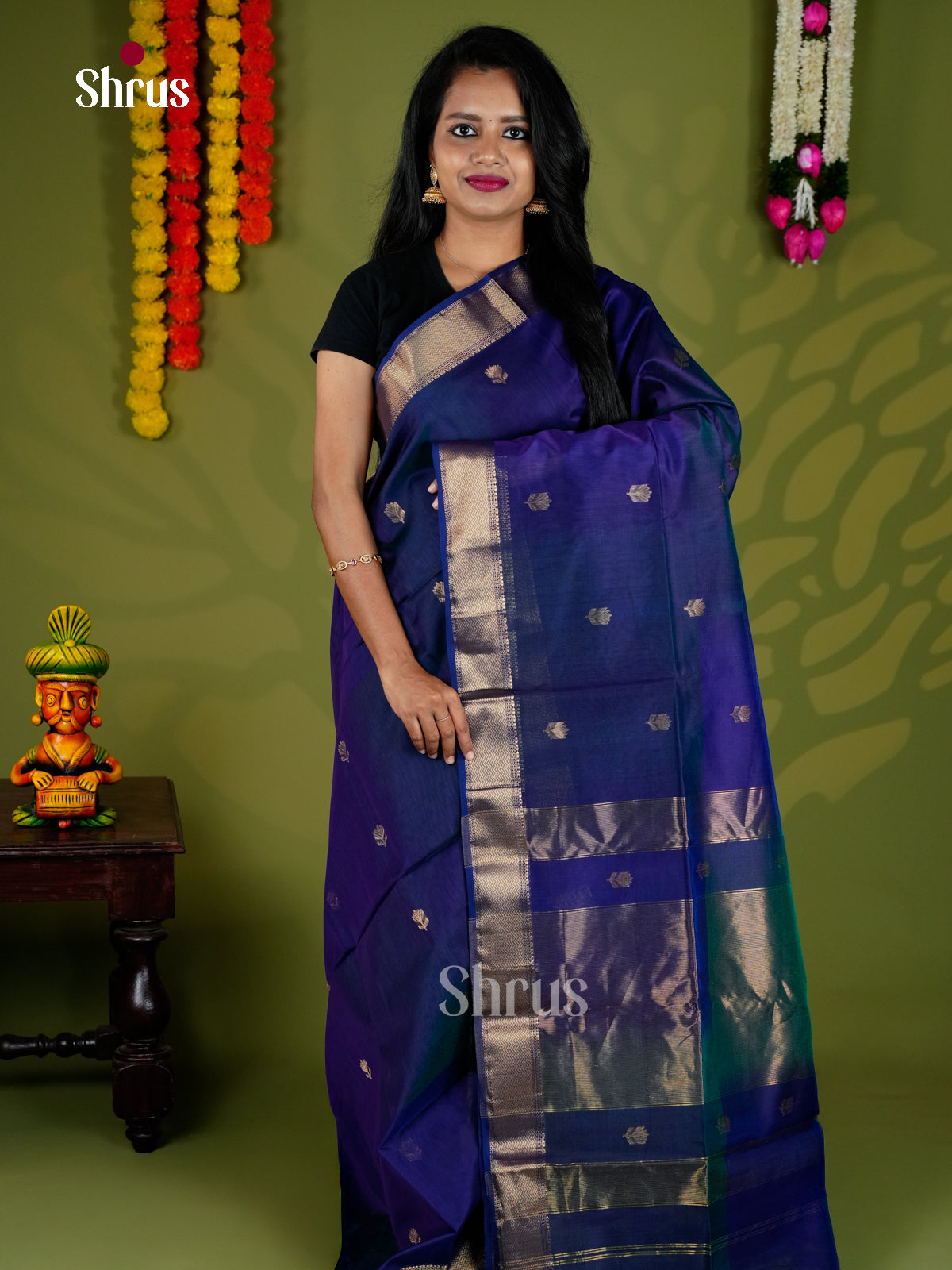 EAS30072 - Maheshwari silkcotton - Saree - Shop on Shrus.com