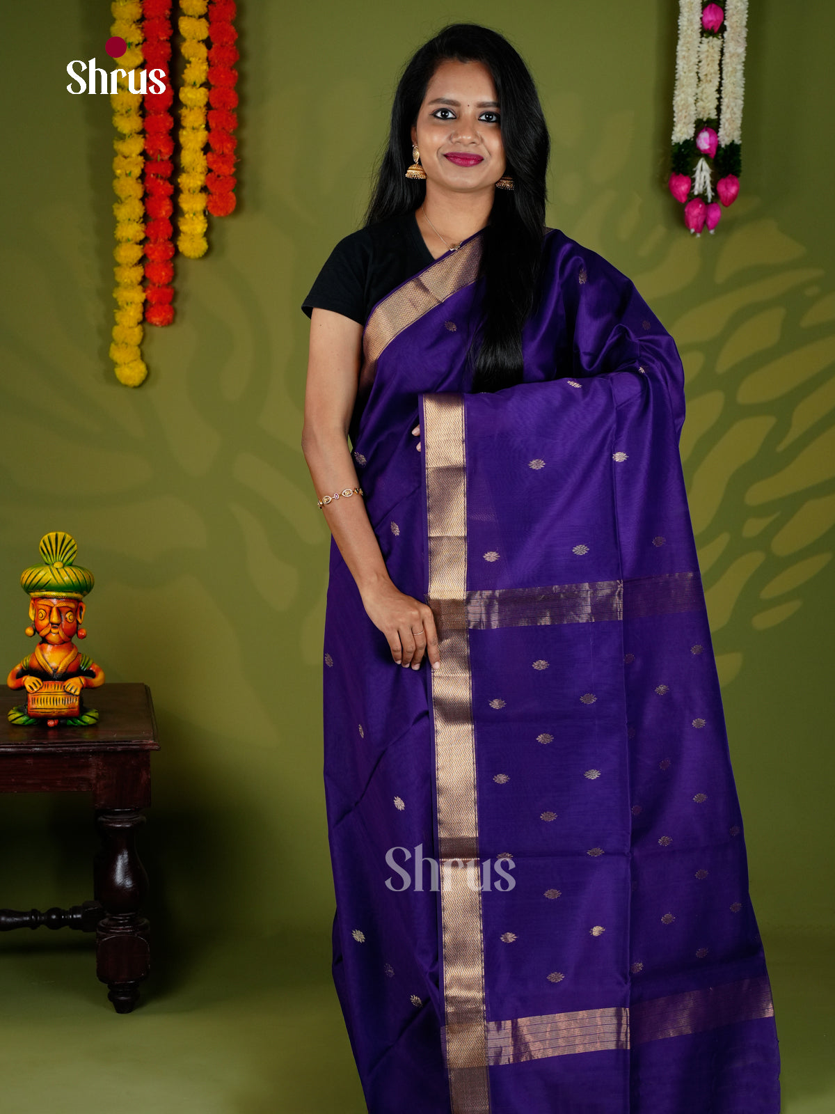 EAS30074 - Maheshwari silkcotton - Saree - Shop on Shrus.com
