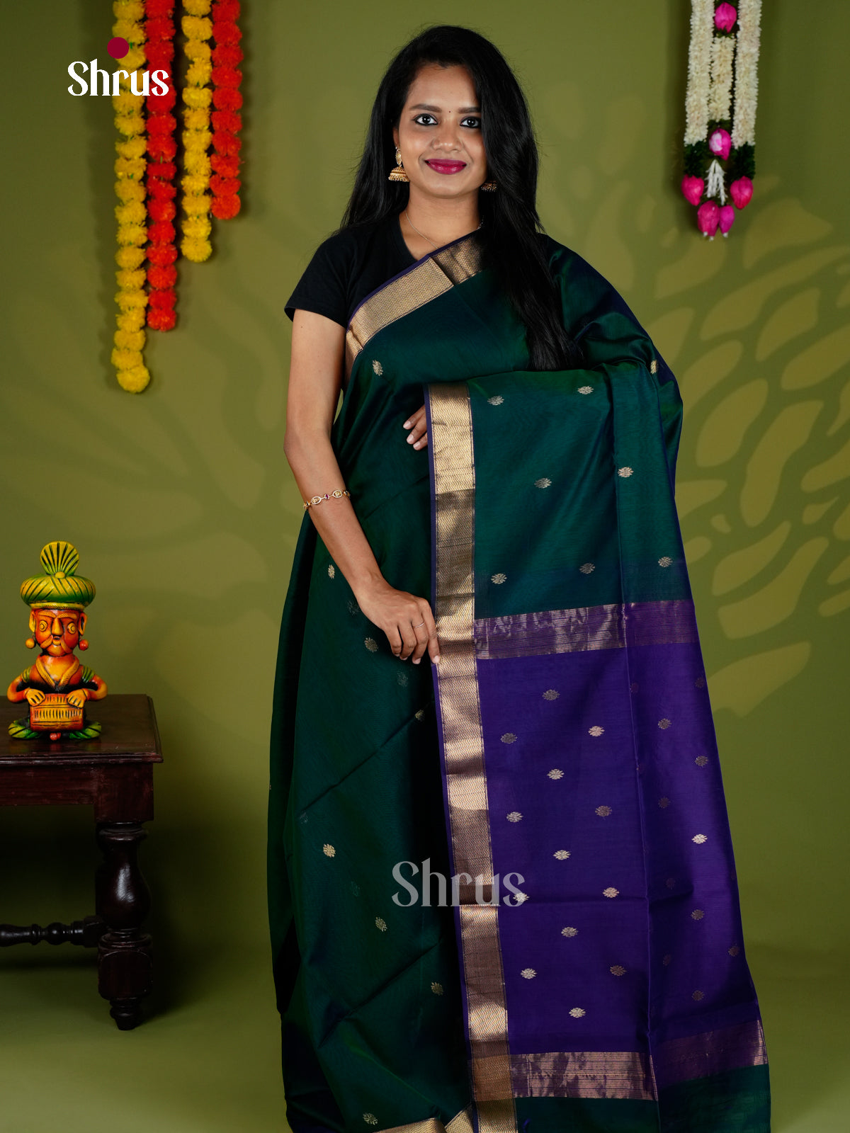 EAS30075 - Maheshwari silkcotton - Saree - Shop on Shrus.com