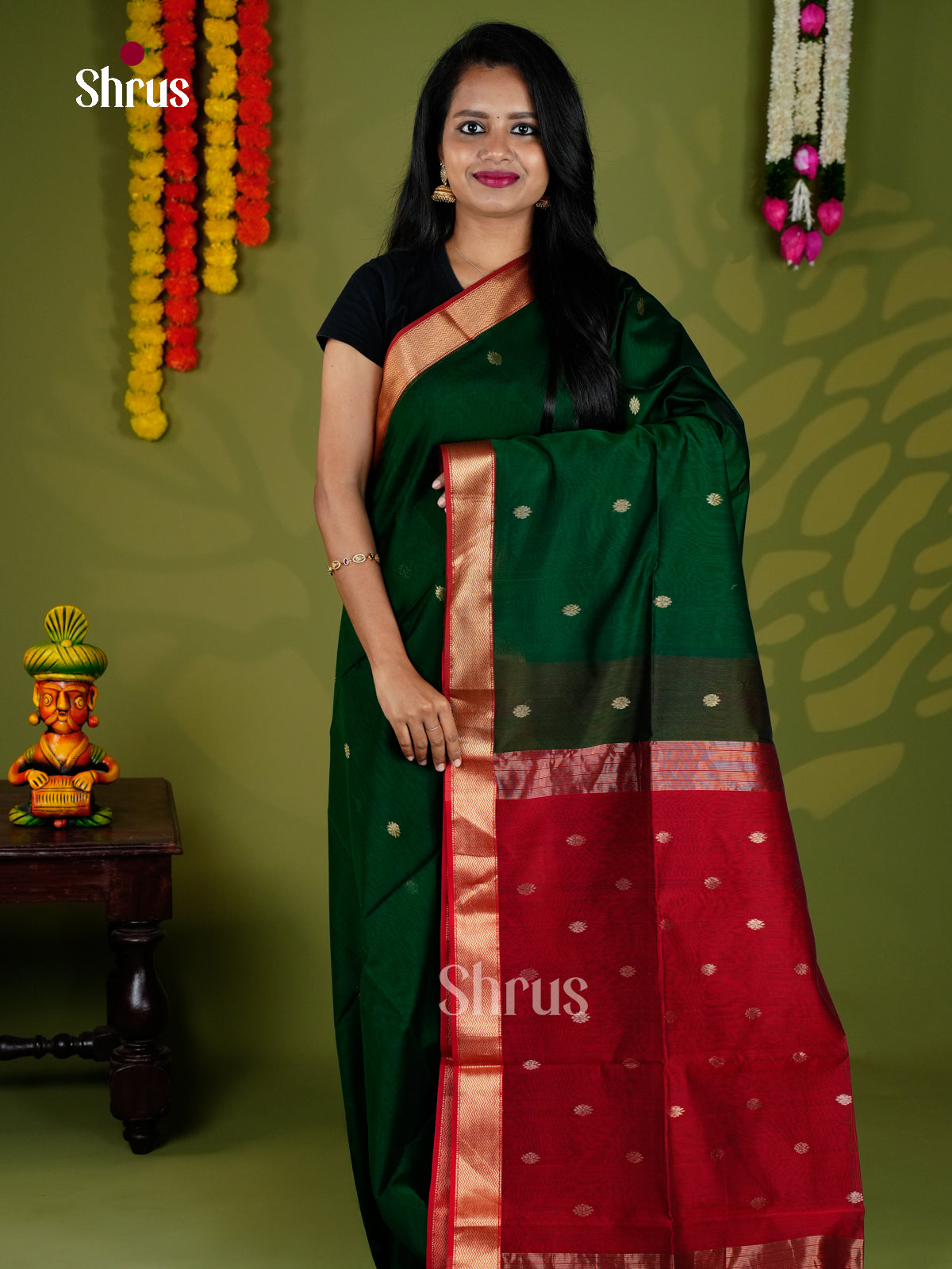 EAS30076 - Maheshwari silkcotton - Saree - Shop on Shrus.com