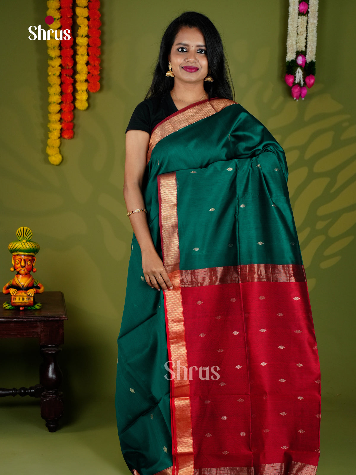 EAS30078 - Maheshwari silkcotton - Saree - Shop on Shrus.com
