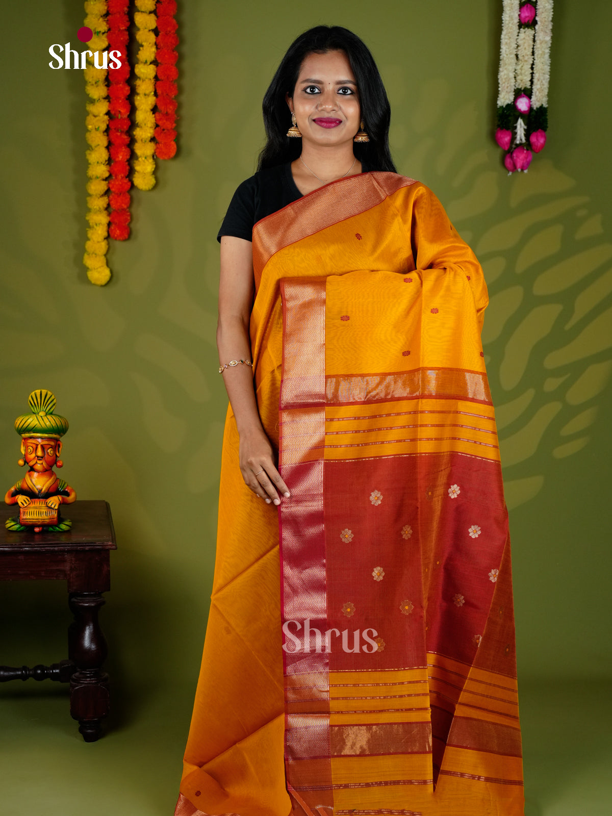 EAS30084 - Maheshwari silkcotton - Saree - Shop on Shrus.com