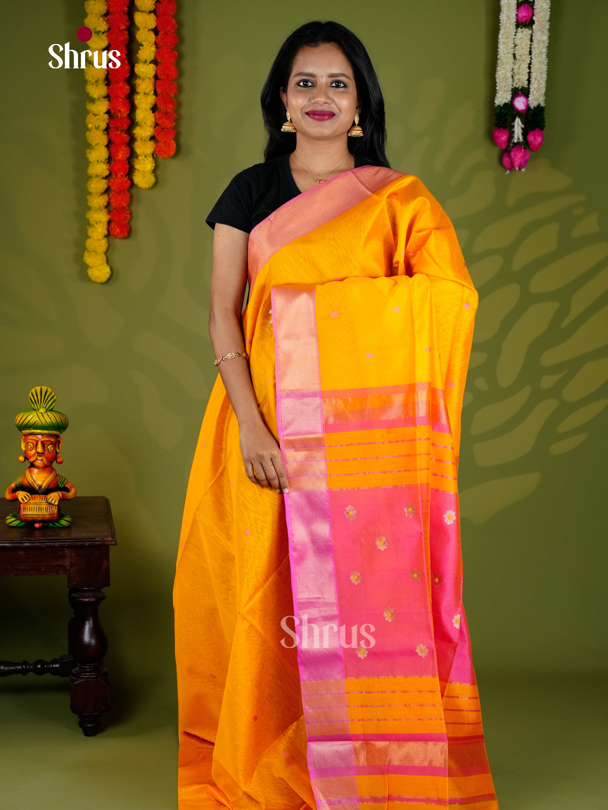 EAS30085 - Maheshwari silkcotton - Saree - Shop on Shrus.com