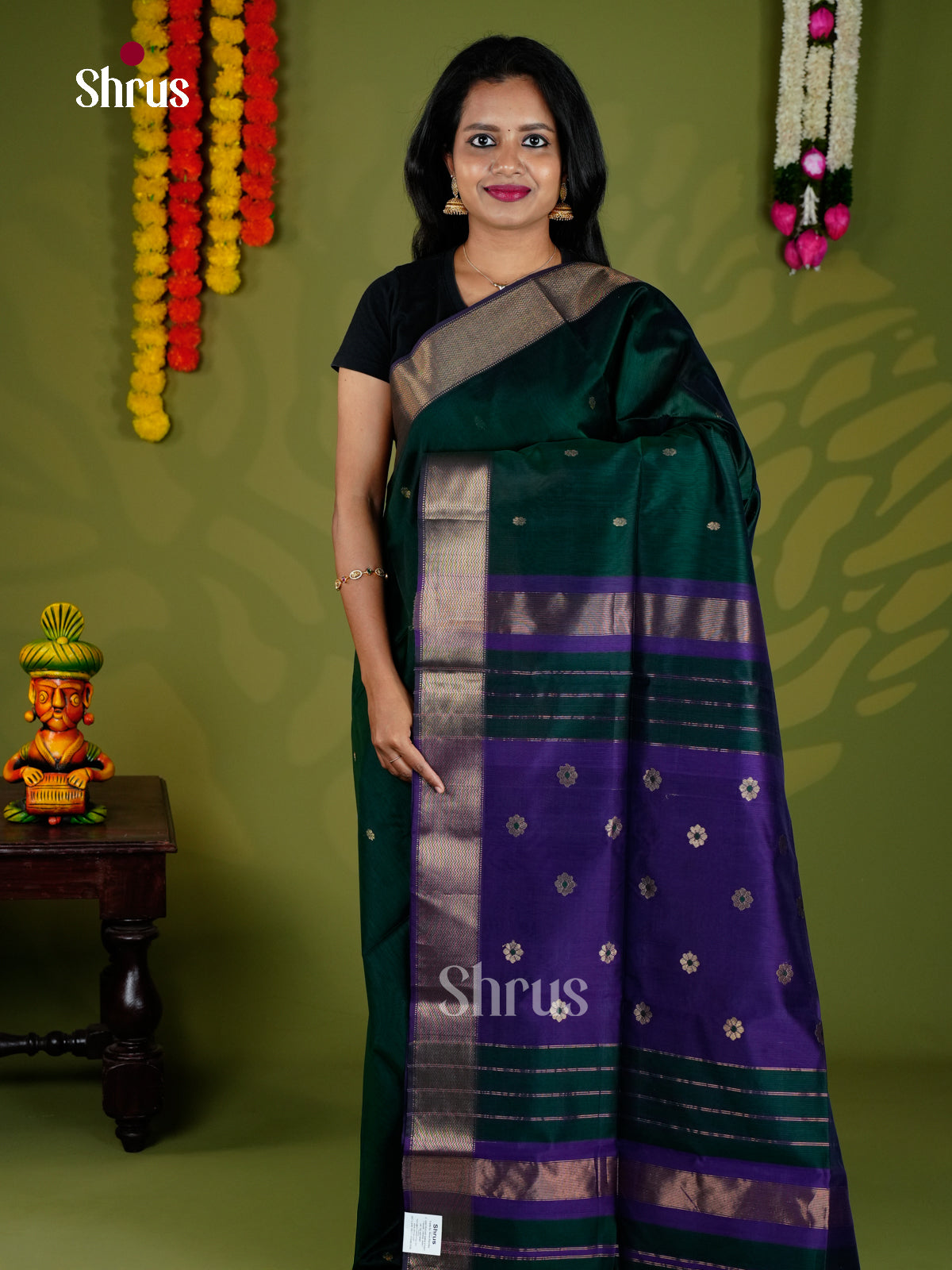 EAS30087 - Maheshwari silkcotton - Saree - Shop on Shrus.com