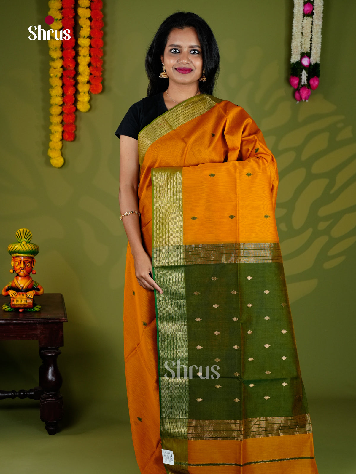 EAS30088 - Maheshwari silkcotton - Saree - Shop on Shrus.com