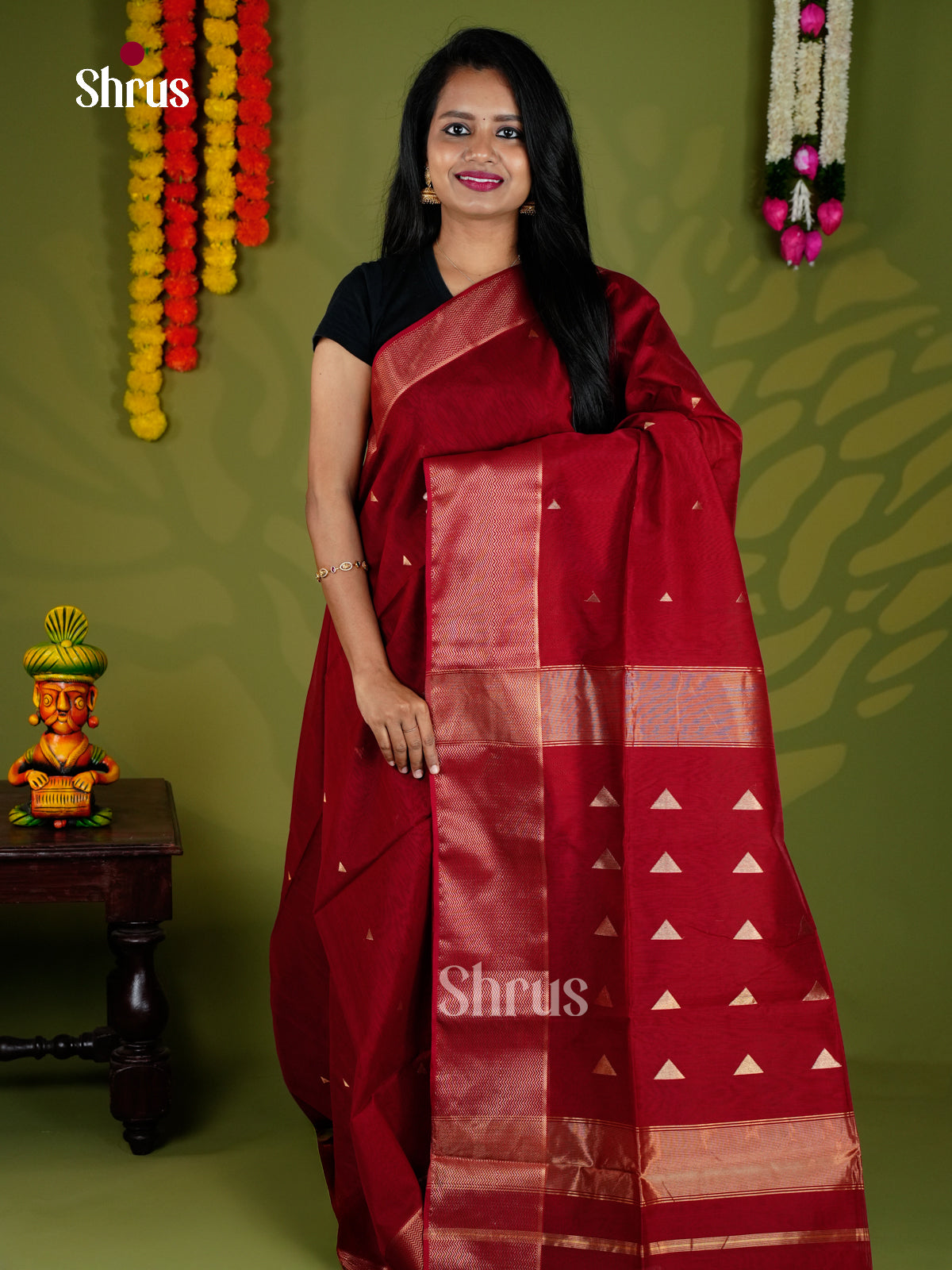 EAS30098 - Maheshwari silkcotton - Saree - Shop on Shrus.com