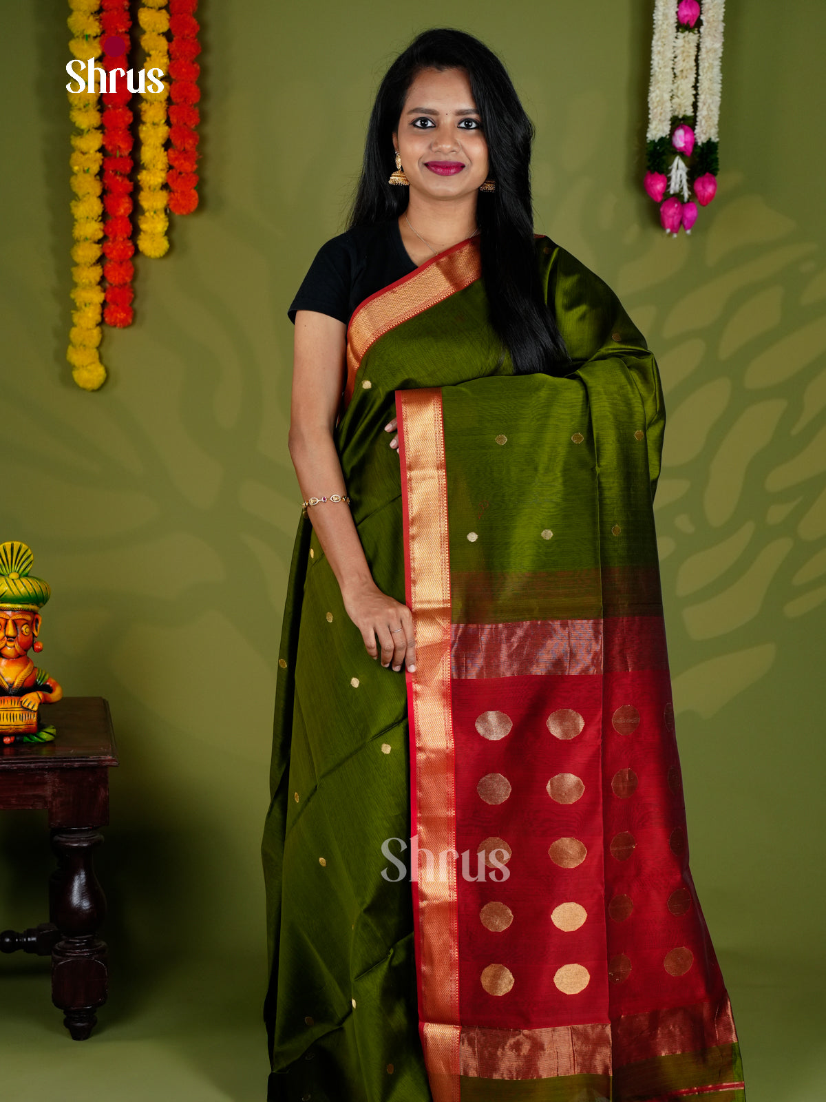EAS30109 - Maheshwari silkcotton - Saree - Shop on Shrus.com