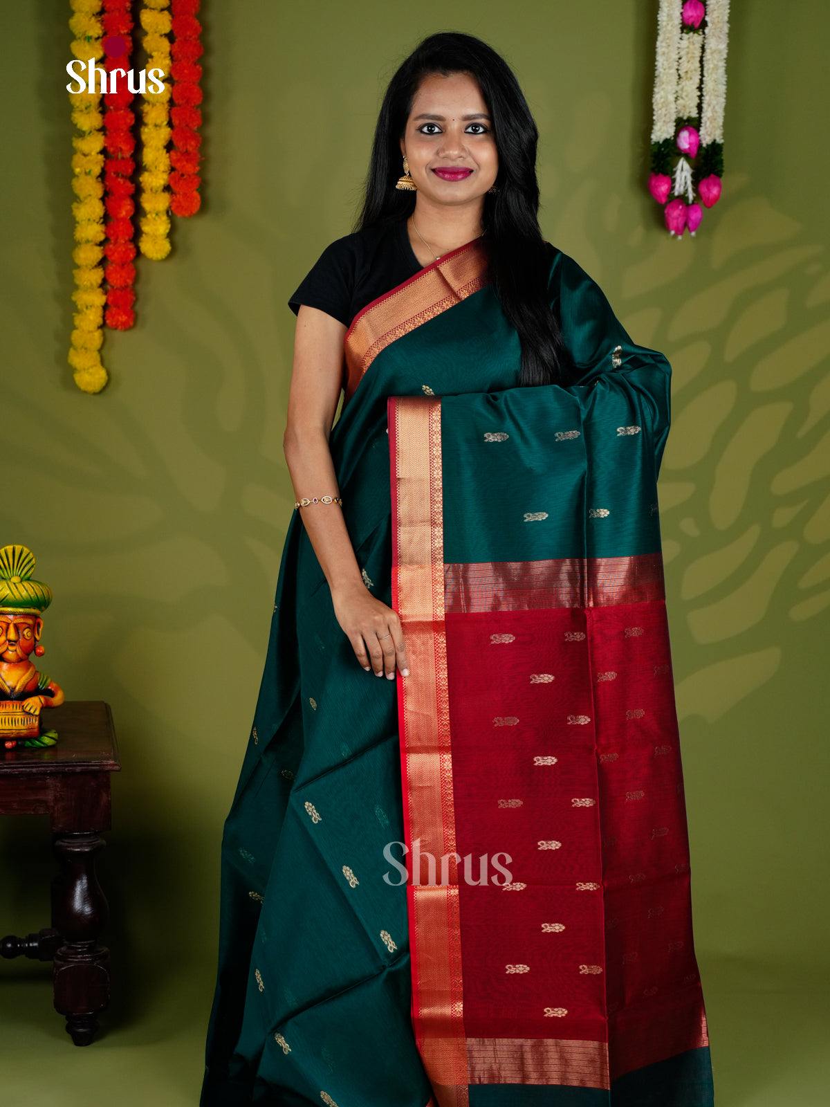 EAS30120 - Maheshwari silkcotton - Saree - Shop on Shrus.com