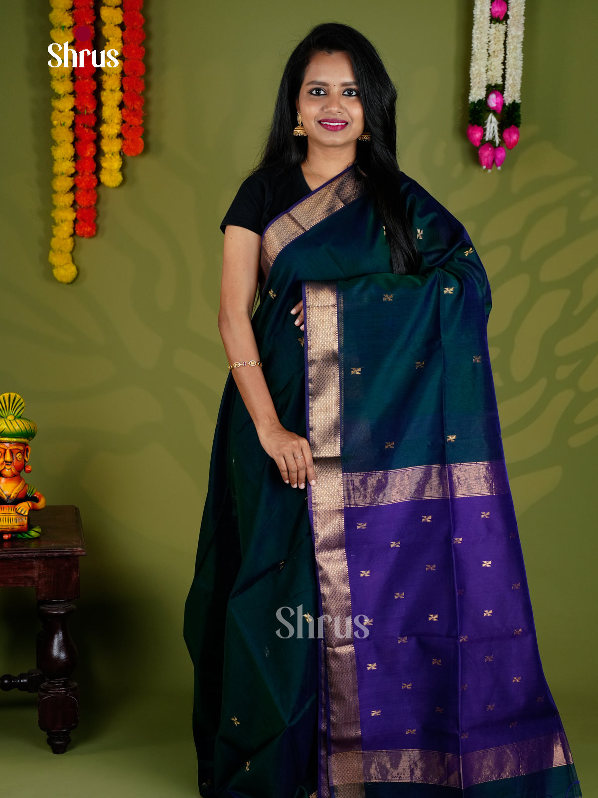 EAS30132 - Maheshwari silkcotton - Saree - Shop on Shrus.com