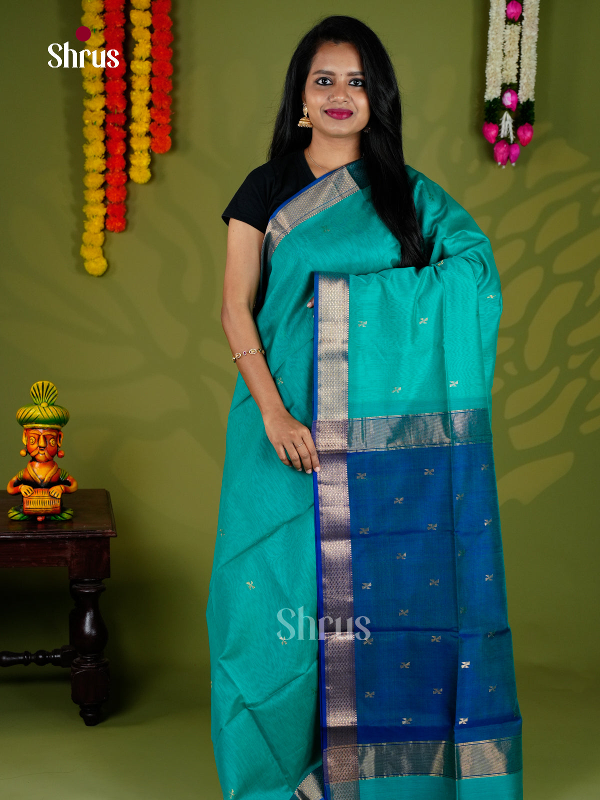 EAS30134 - Maheshwari silkcotton - Saree - Shop on Shrus.com