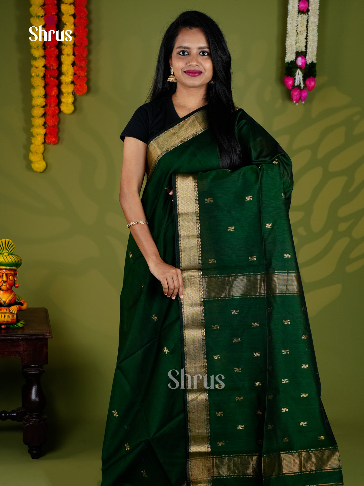 EAS30136 - Maheshwari silkcotton - Saree - Shop on Shrus.com